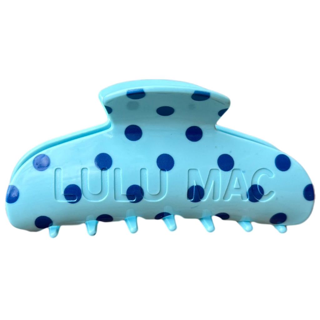 LULU MAC HAIR CLIP-Blue/Navy Dot