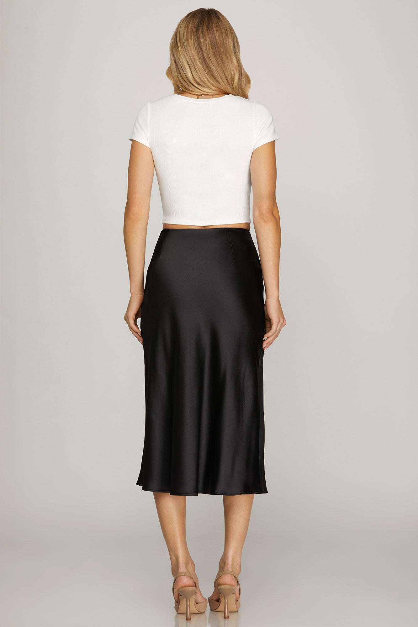 Satin Midi Skirt