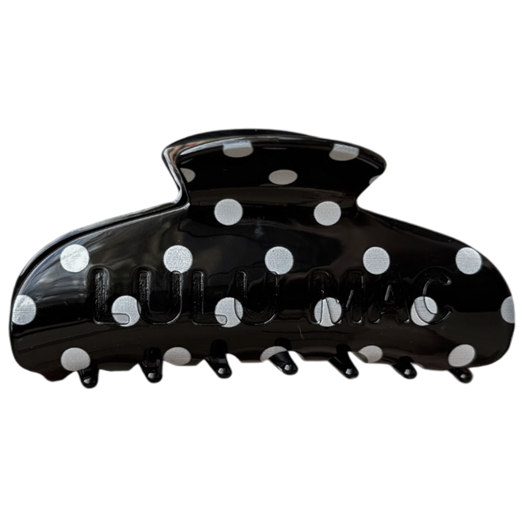 LULU MAC HAIR CLIP-Black/White Dot