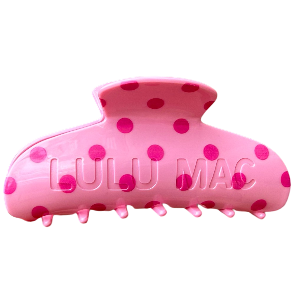 LULU MAC HAIR CLIP-Pink/Hot Pink Dot