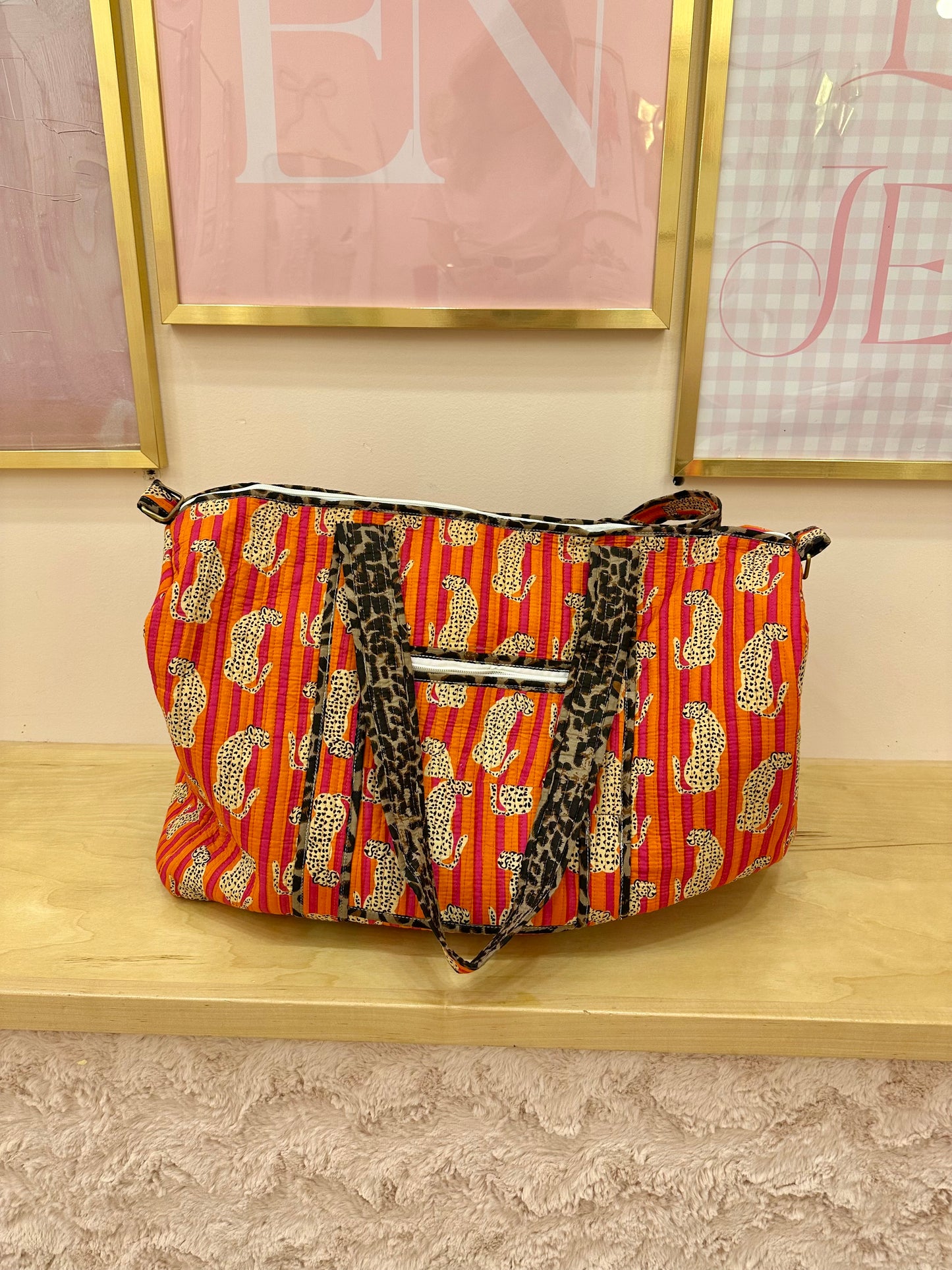Leopard Quilt Duffle Bag