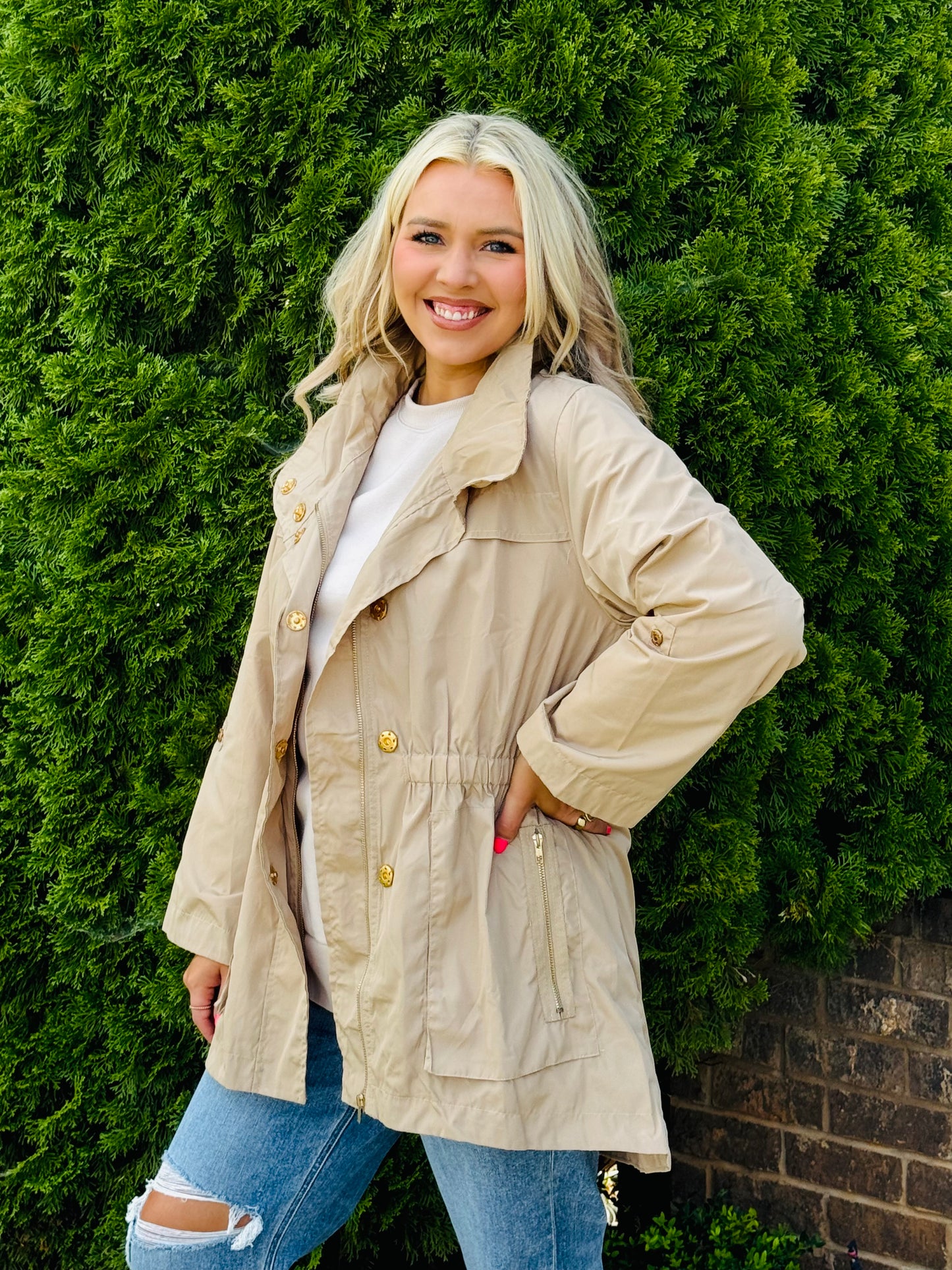 Dancing in the rain jacket - (Hot Pink, Black,Champagne)