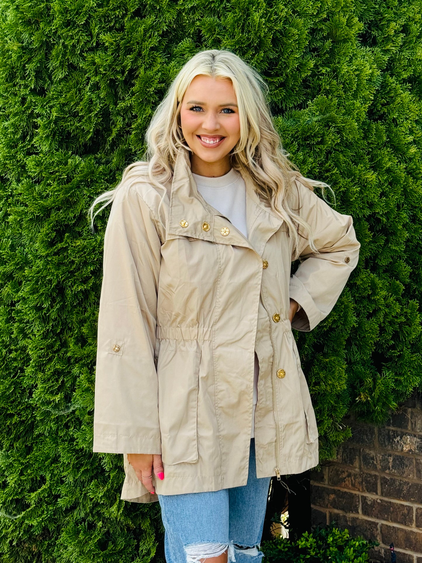 Dancing in the rain jacket - (Hot Pink, Black,Champagne)