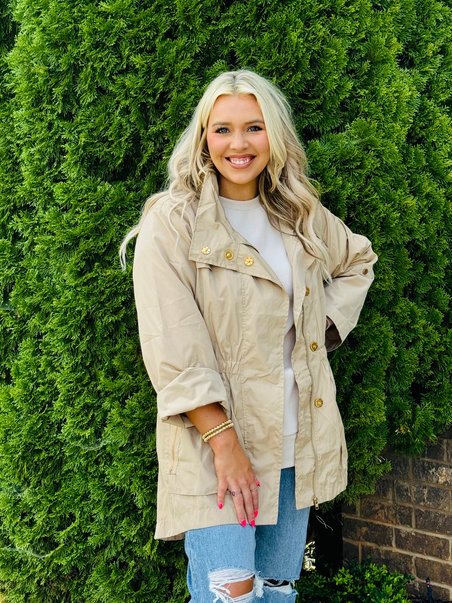 Dancing in the rain jacket - (Hot Pink, Black,Champagne)