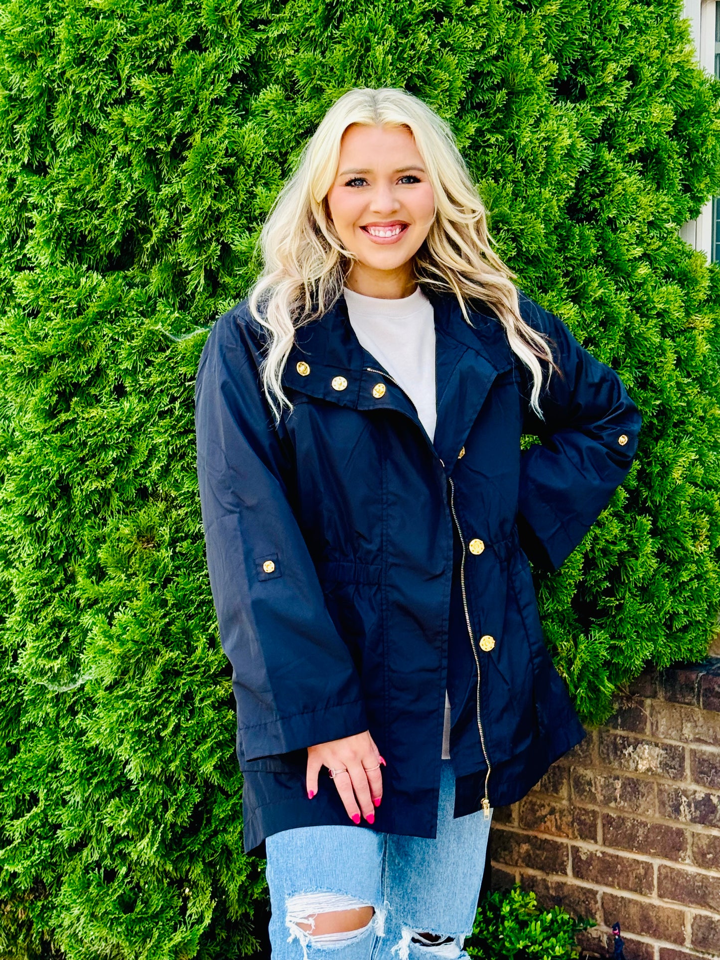Dancing in the rain jacket - (Hot Pink, Black,Champagne)
