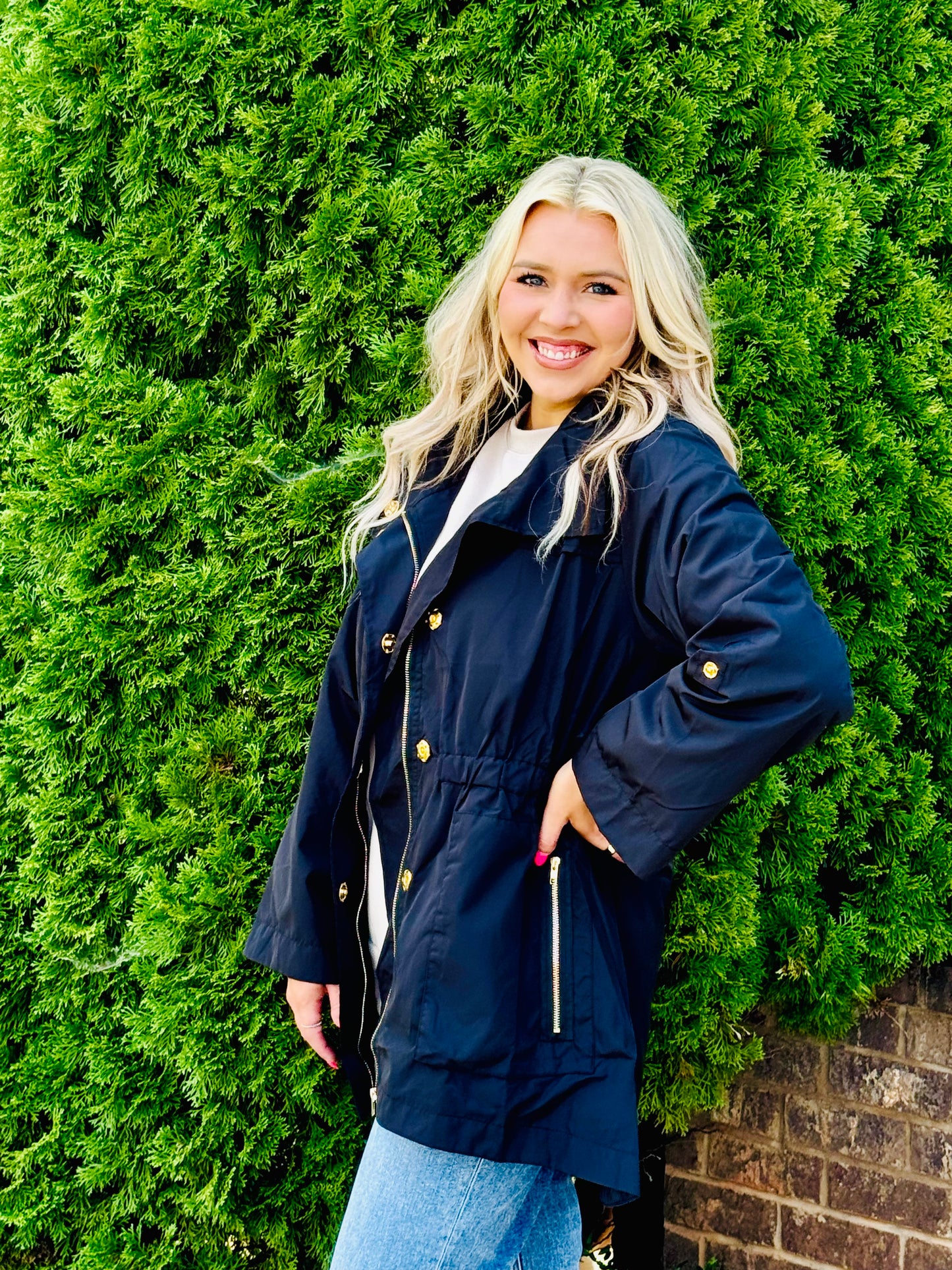 Dancing in the rain jacket - (Hot Pink, Black,Champagne)