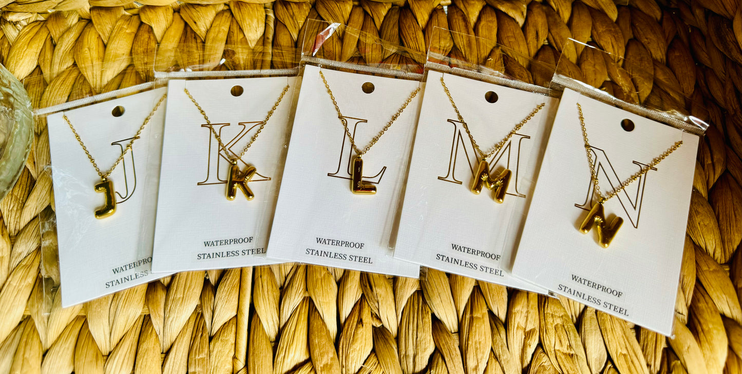 Gold Chunky Letter Necklace