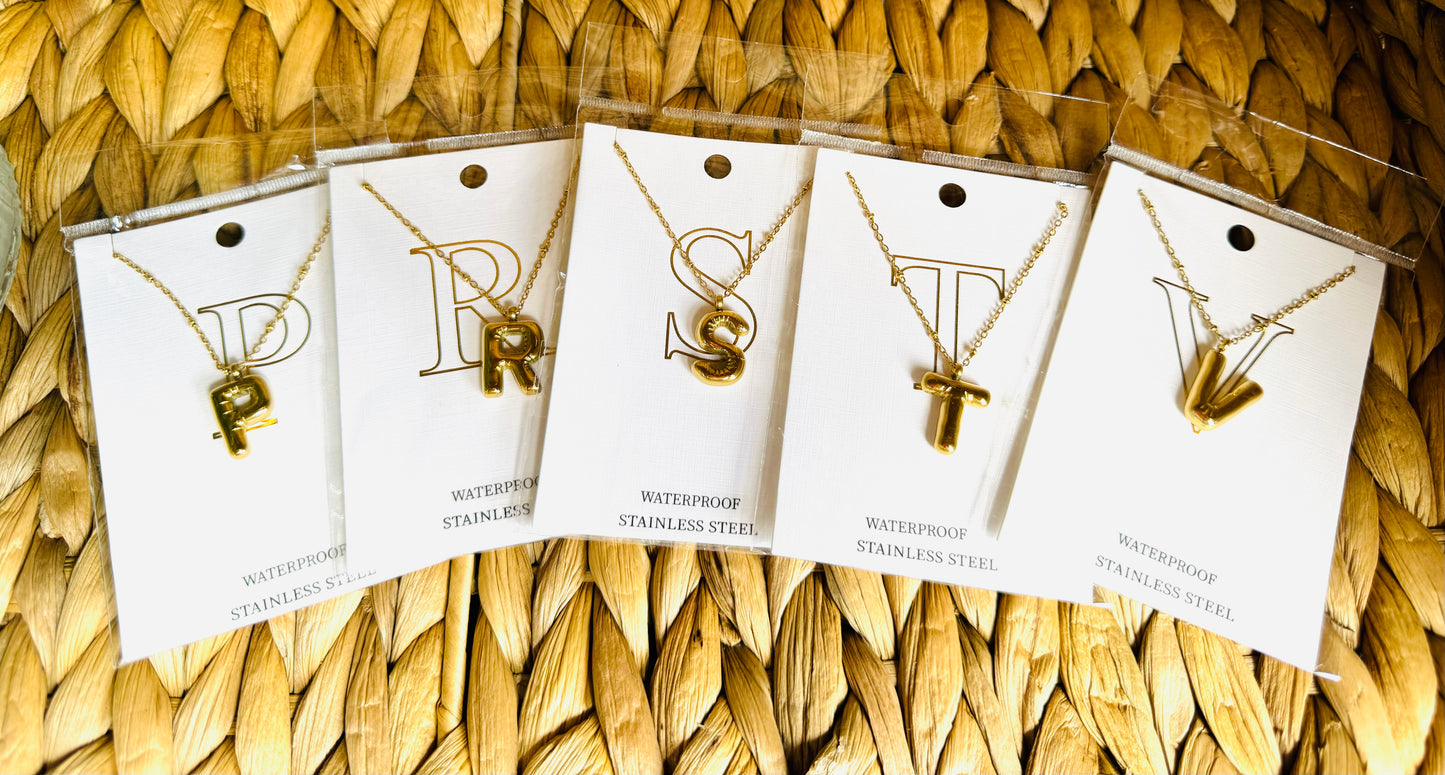 Gold Chunky Letter Necklace