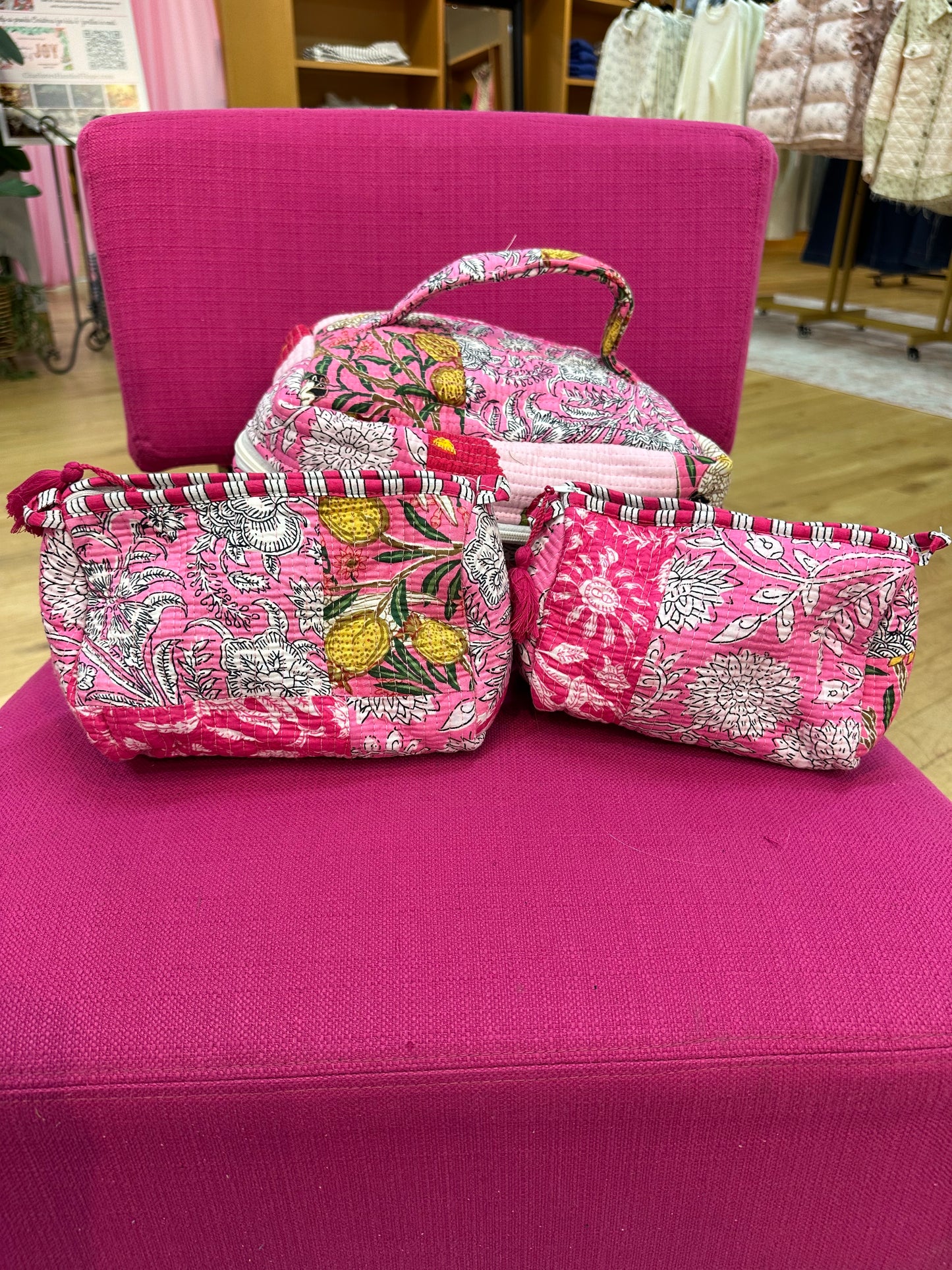 Pink Patchwork Cosmetic Bag