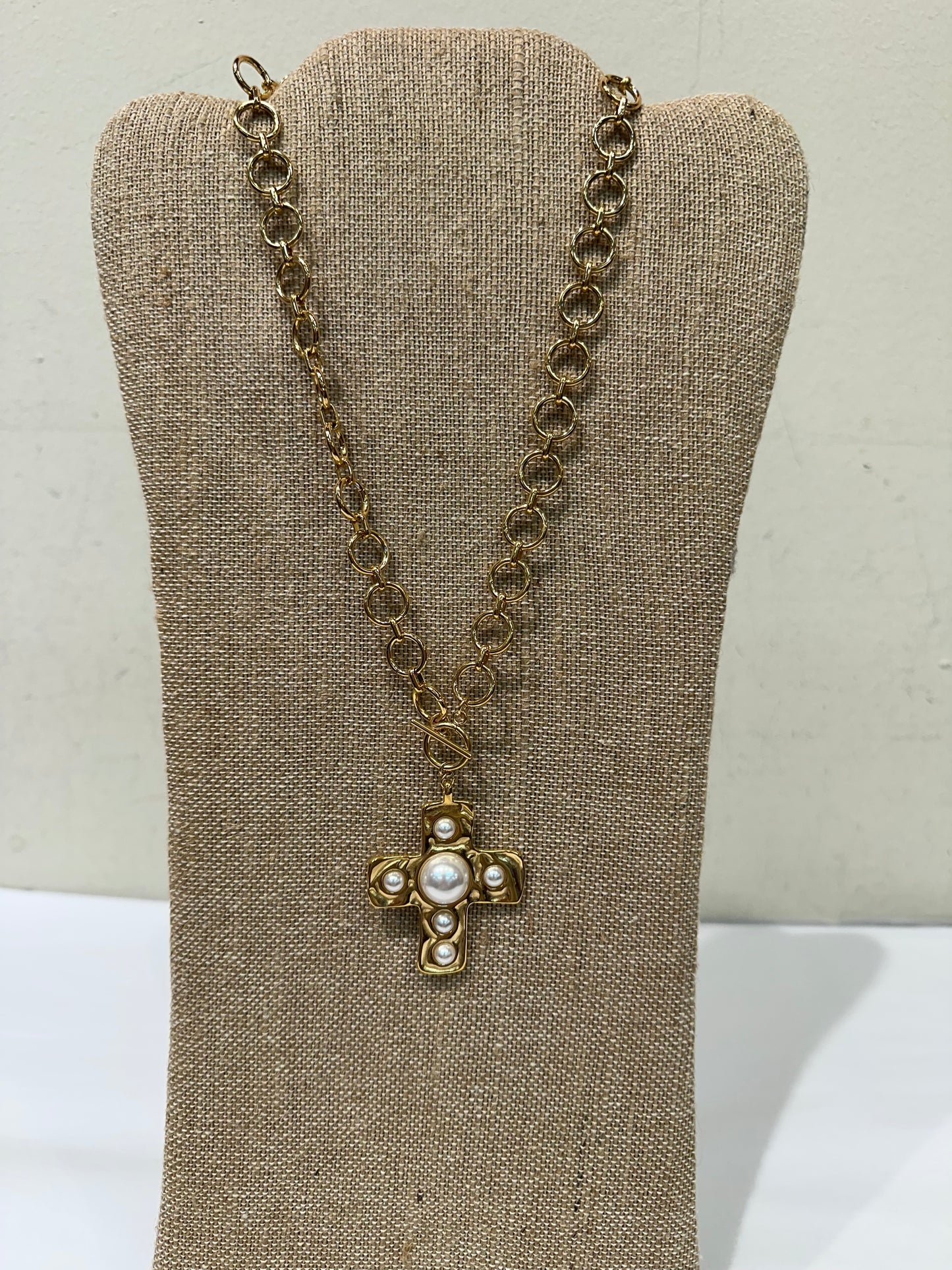 Cross Pearl Necklace