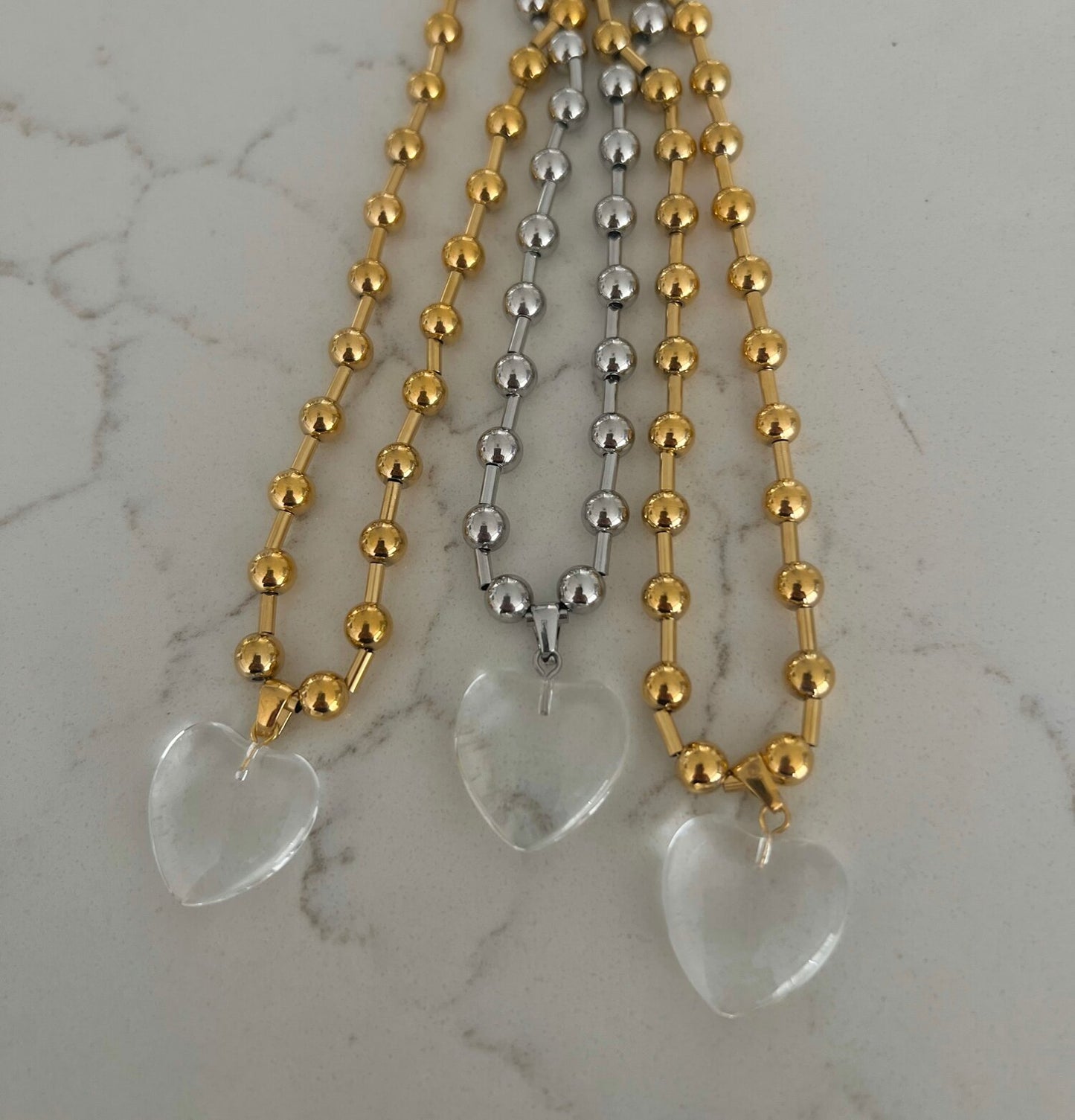 Clear Heart Necklace