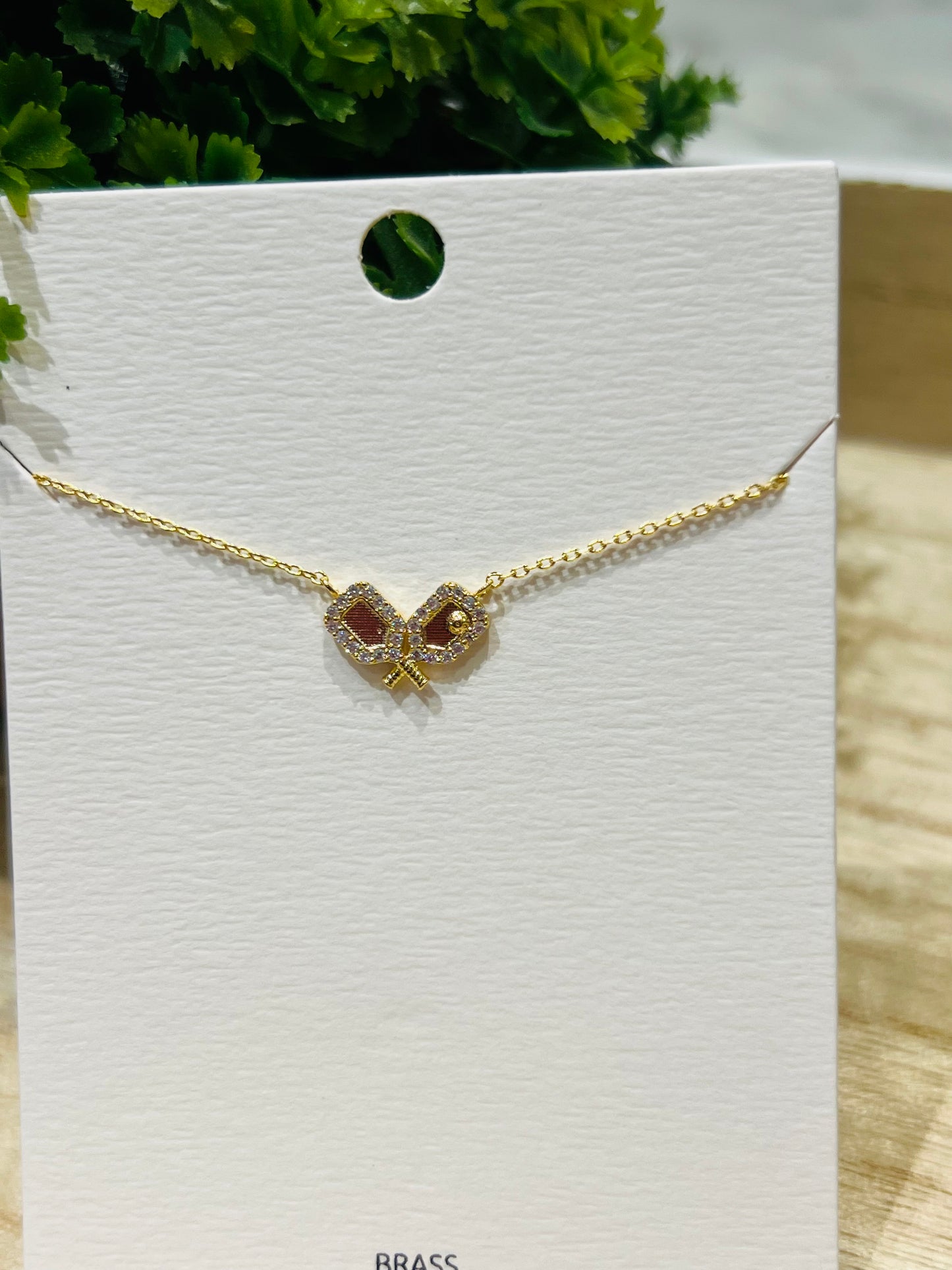 Diamond Pickleball Necklace