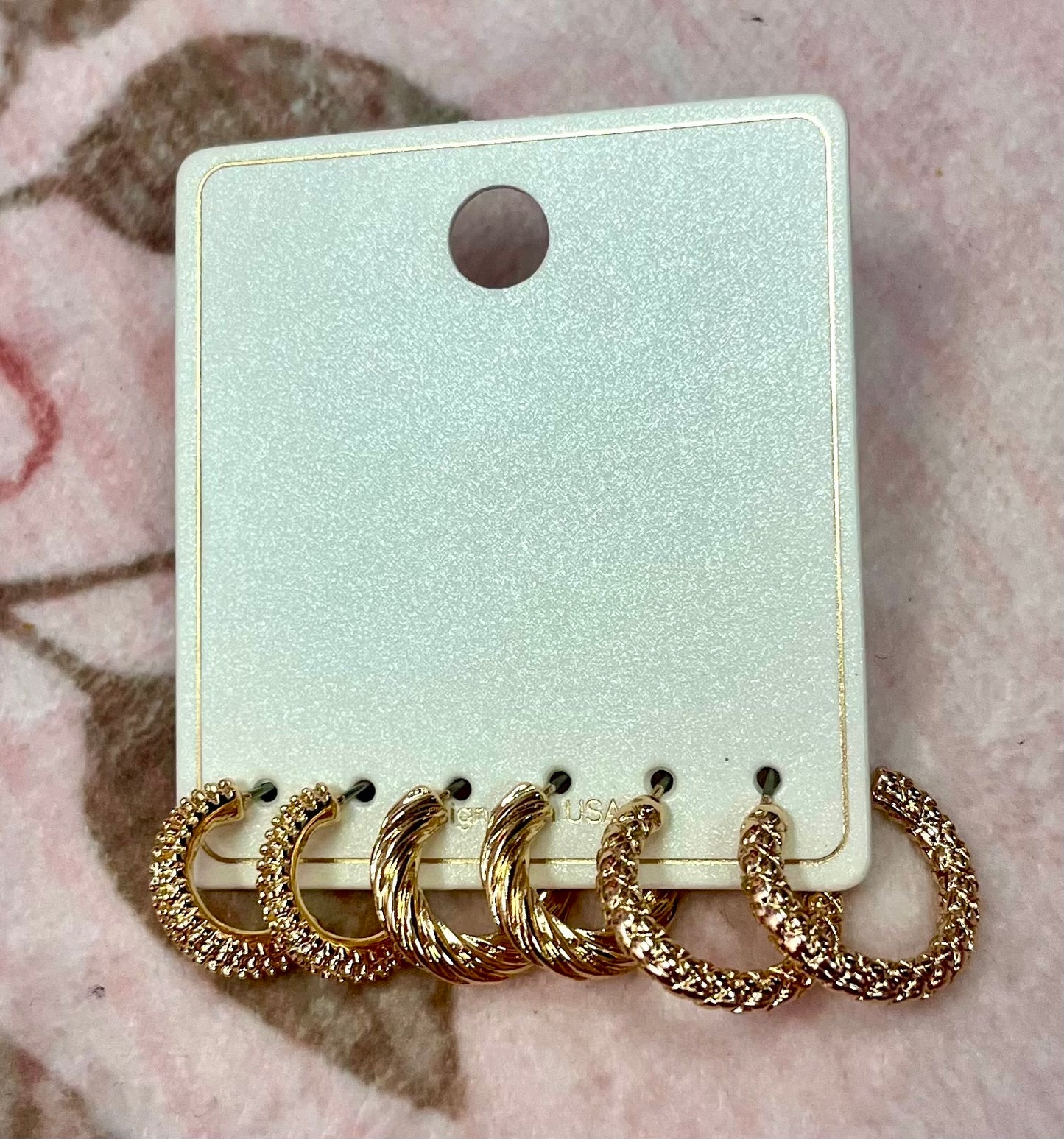 Gold Textured Hoop pack