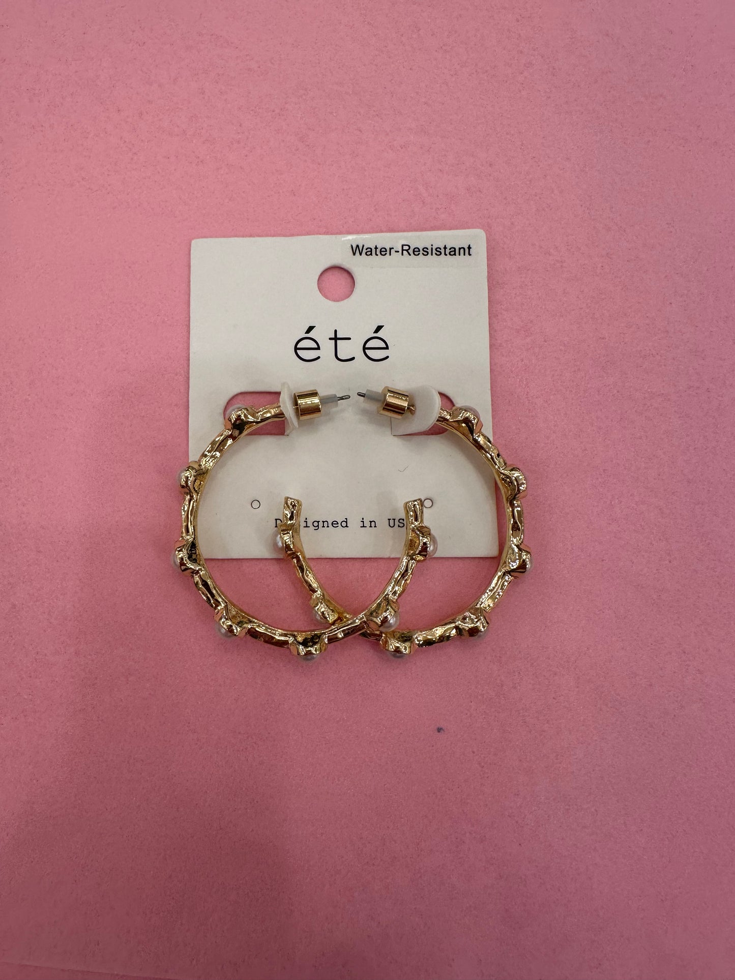 Embedded Pearl Hoops