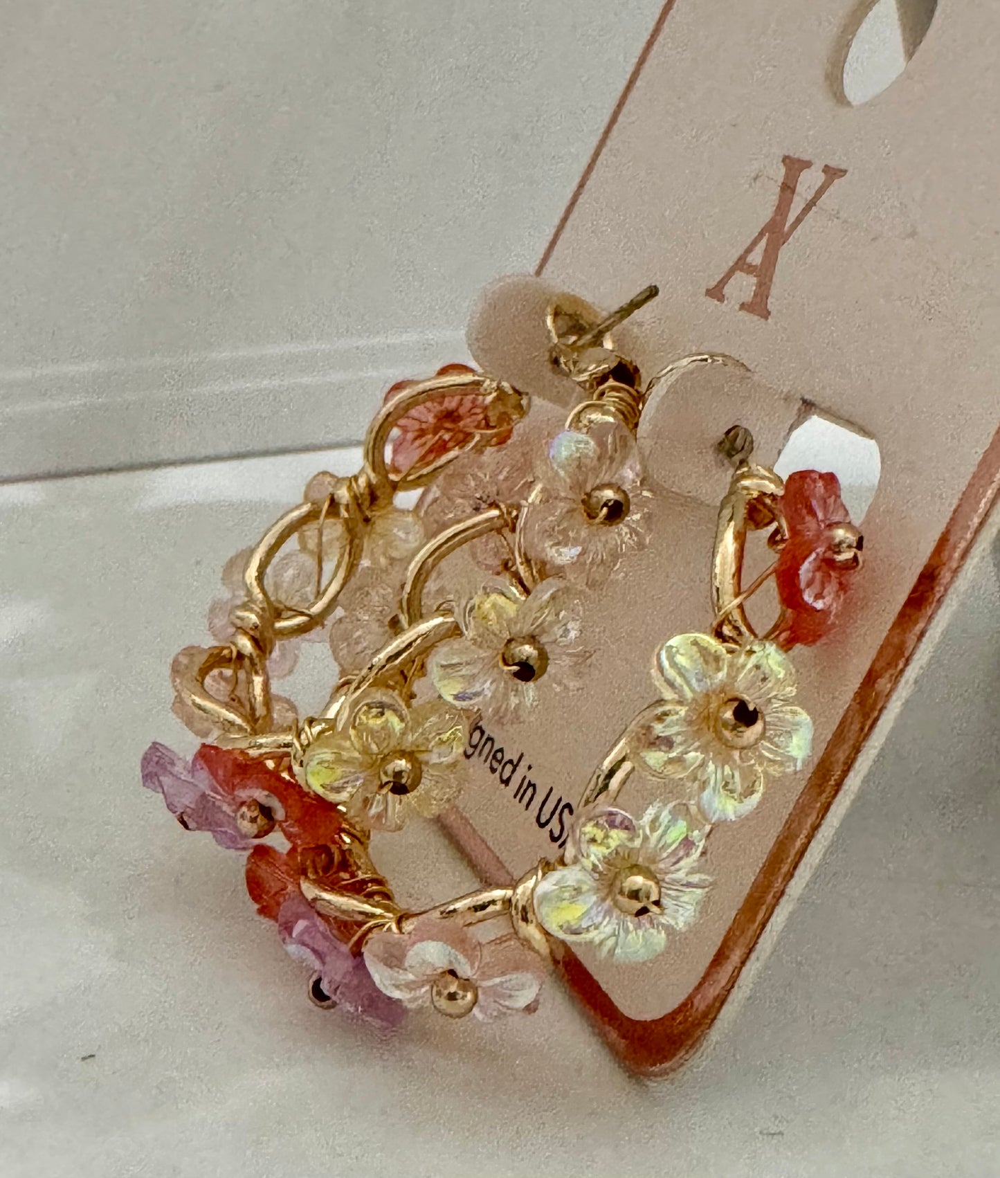 Large Flower Hoops