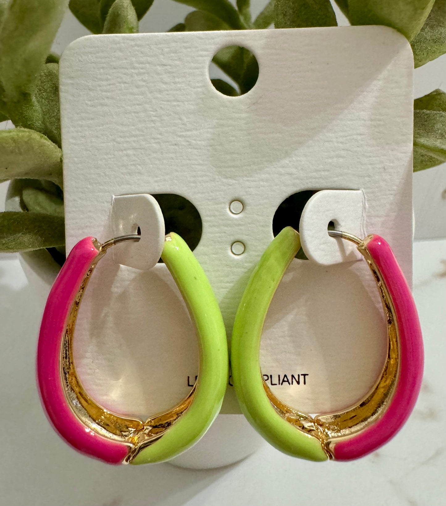 Two-Toned Oblong Hoops