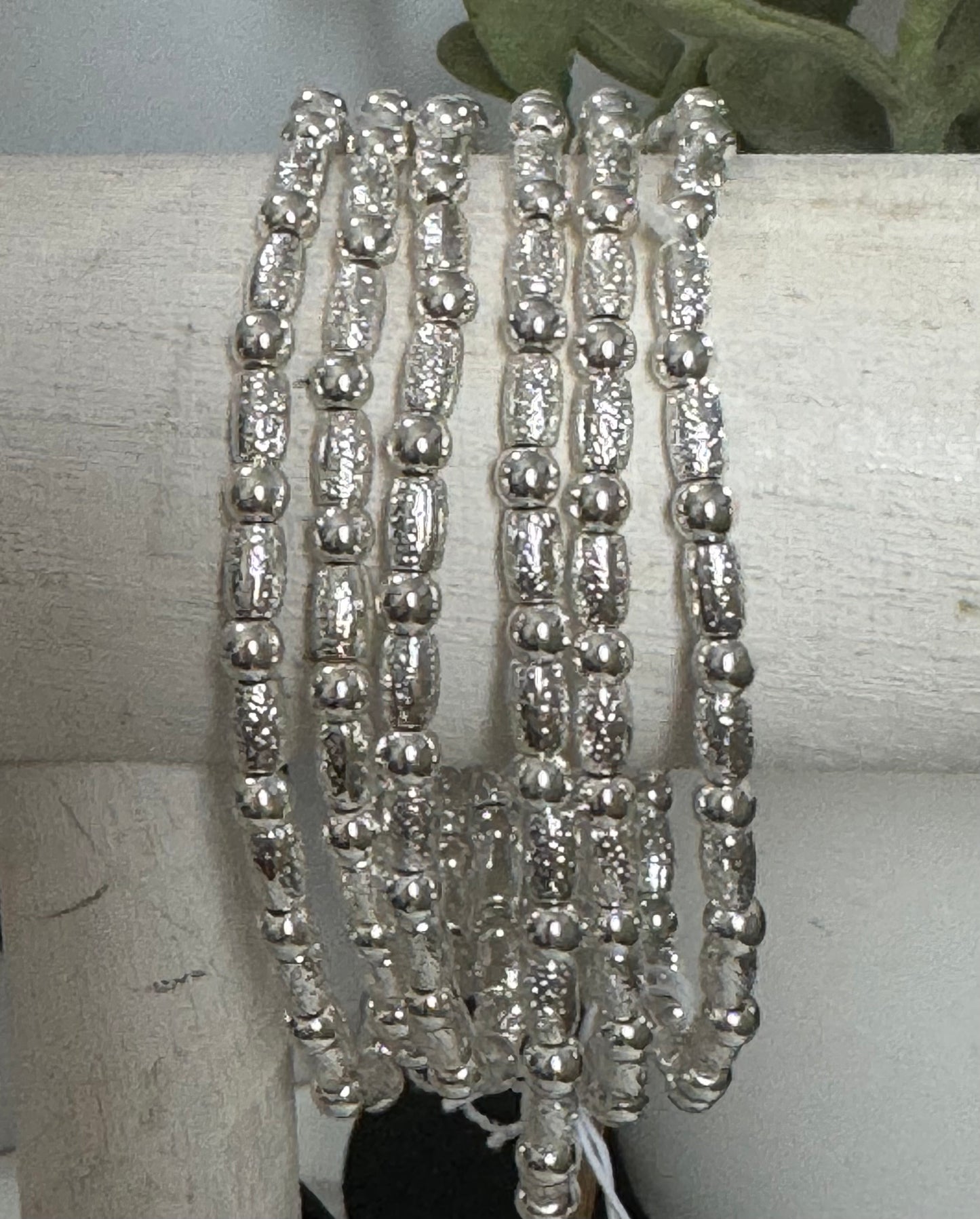 Silver 2 Bead Bracelet