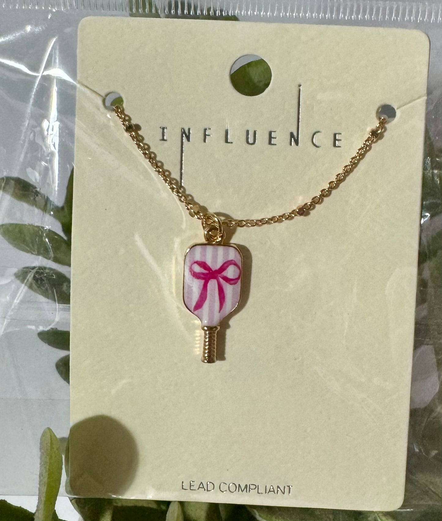 Pickleball Bow Necklace