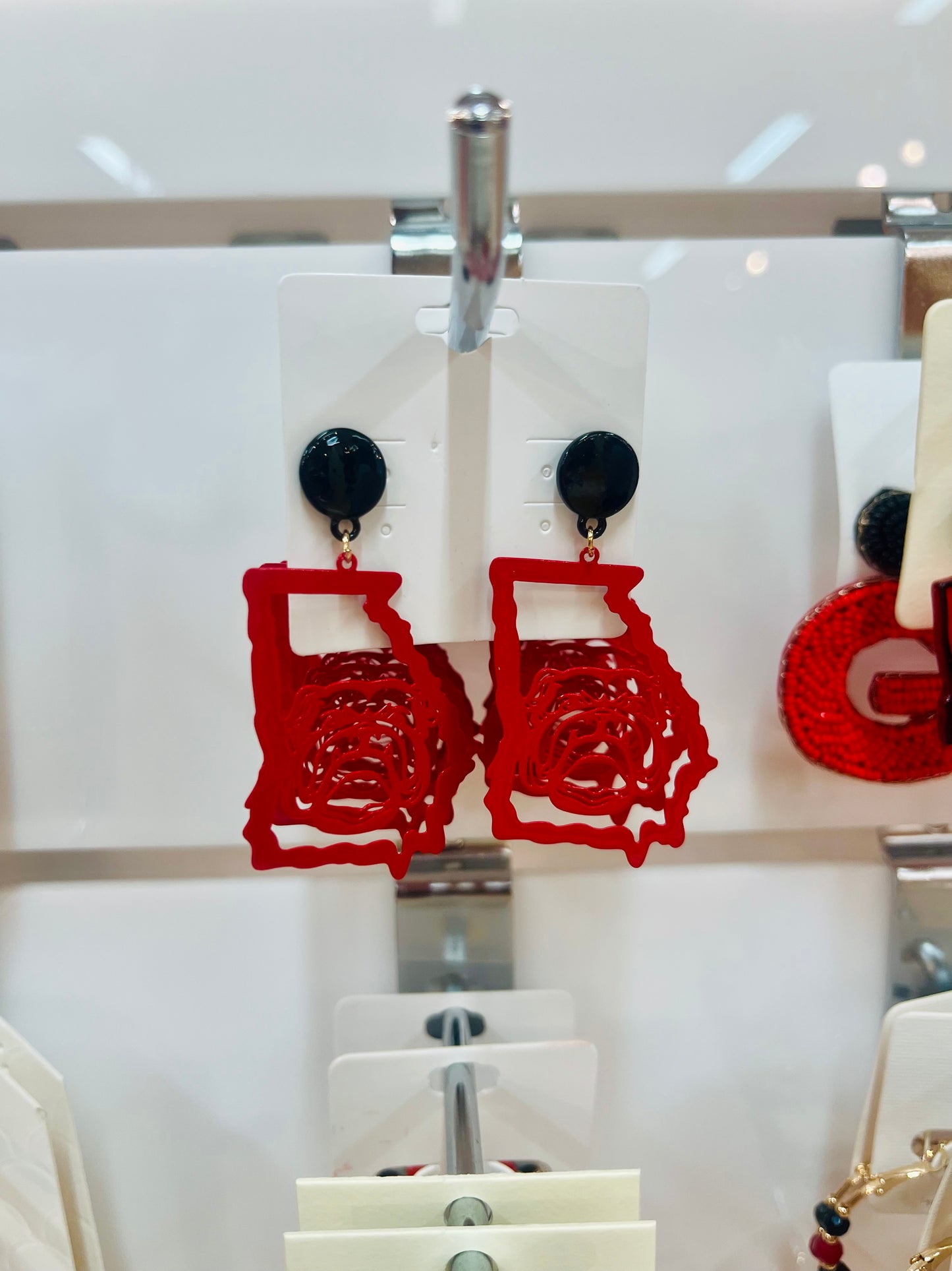 Georgia Bulldog State Earrings