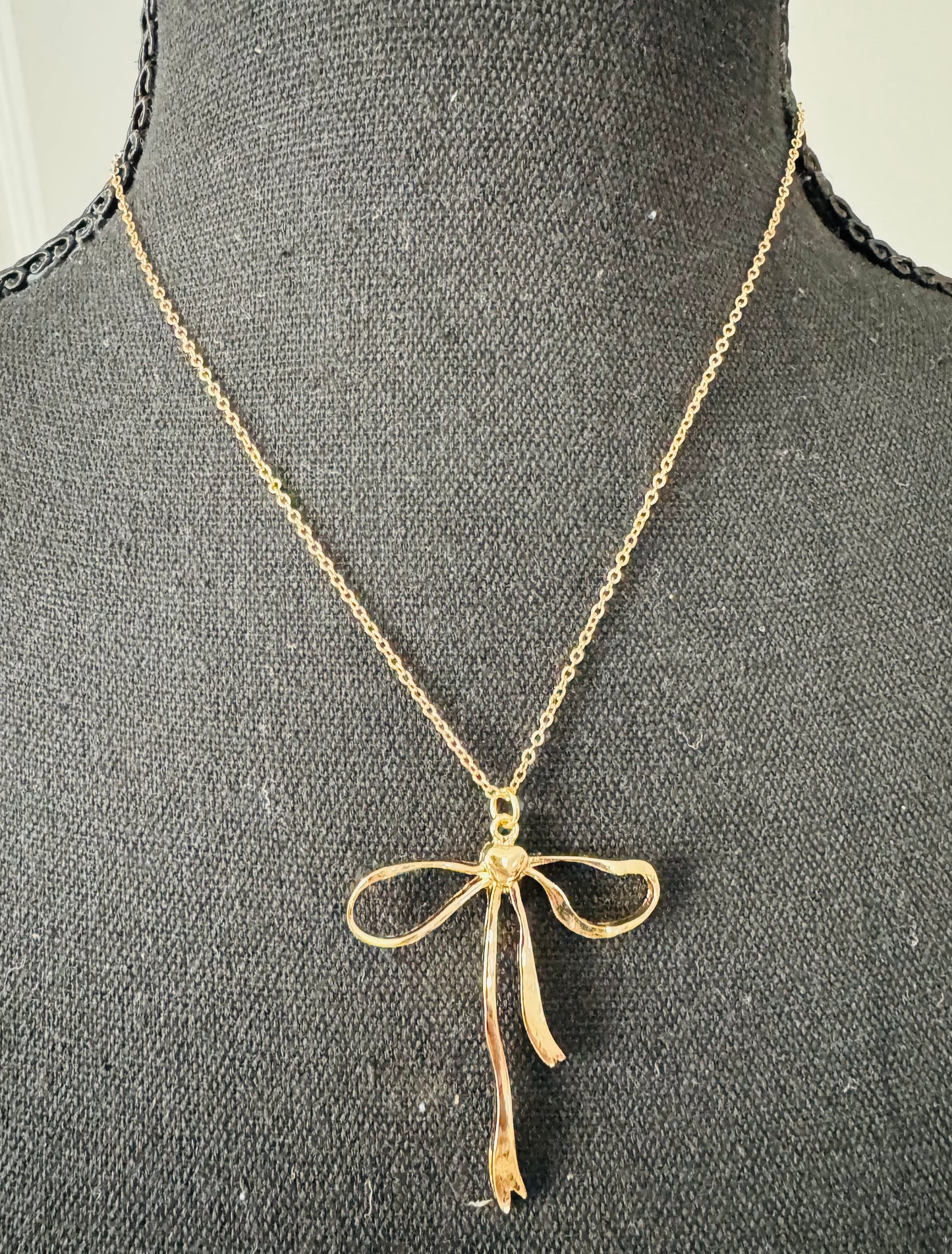 Gold Bow Necklace