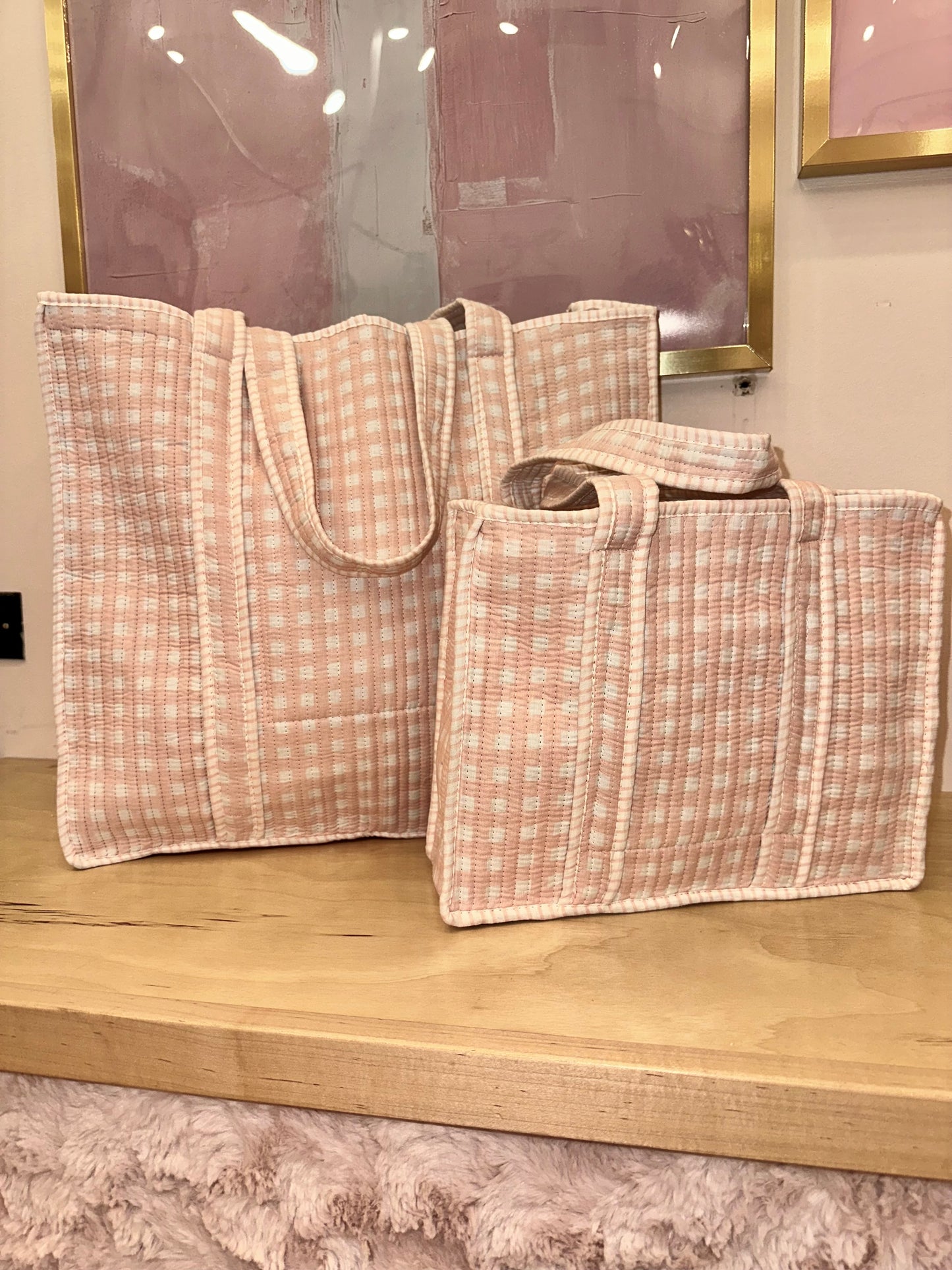 Ginny Gingham Tote Bag