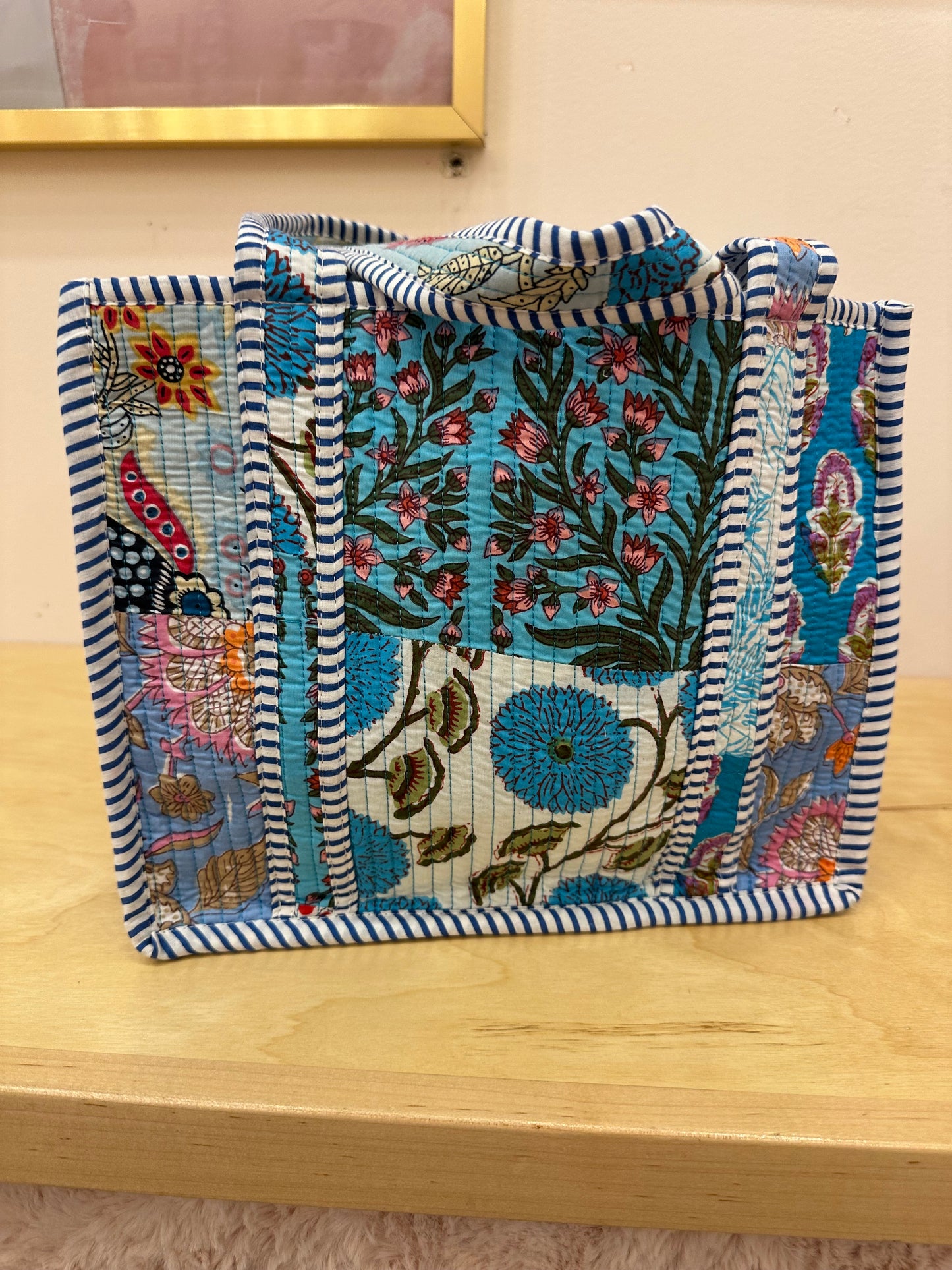 Becky Blue Patchwork Tote