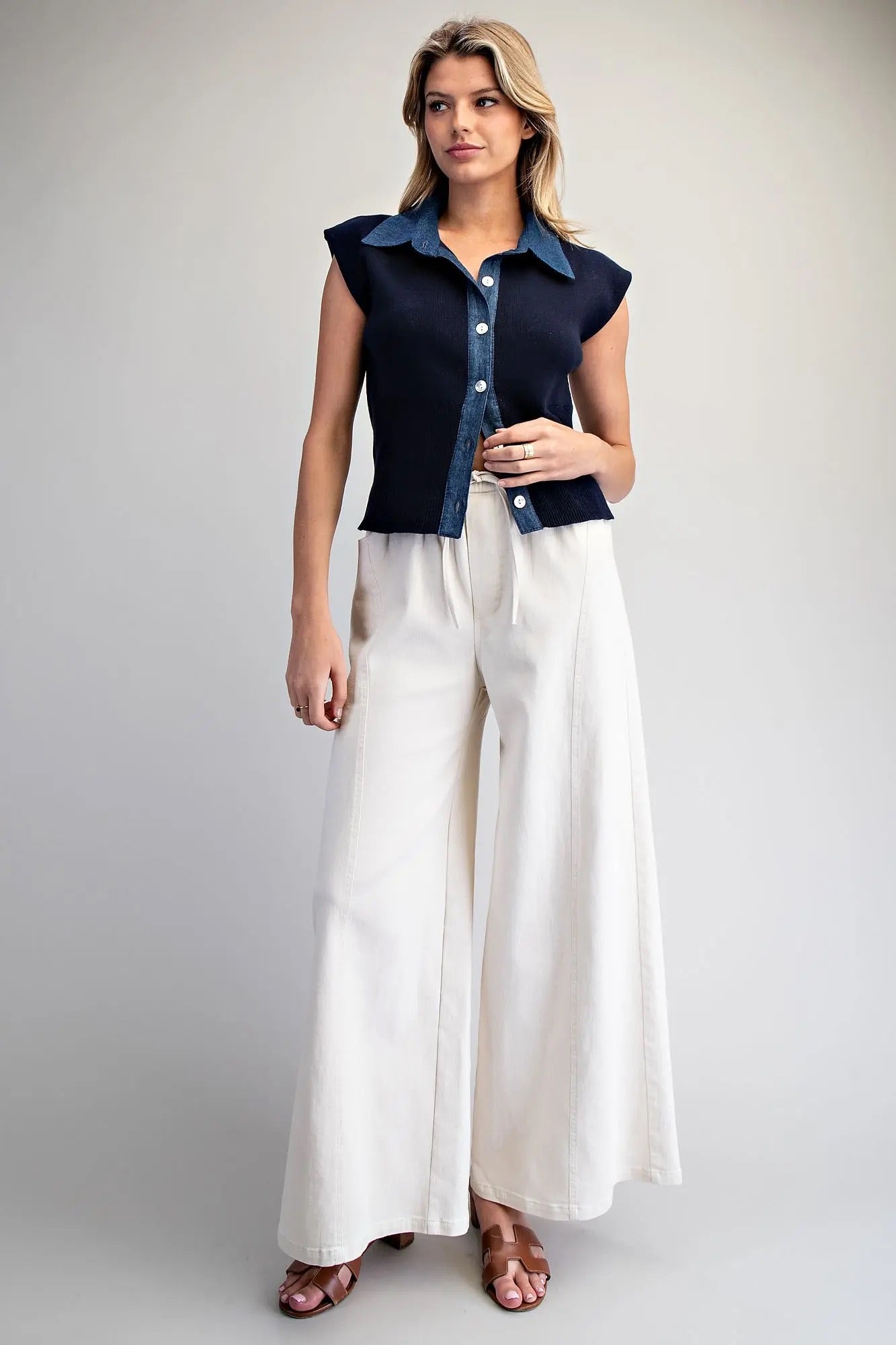Wide Leg Wait Tie Pants