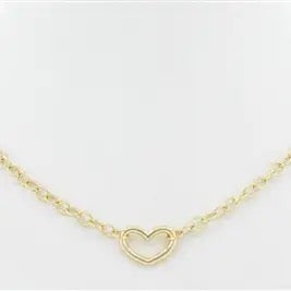 Gold Chain Open Heart Necklace