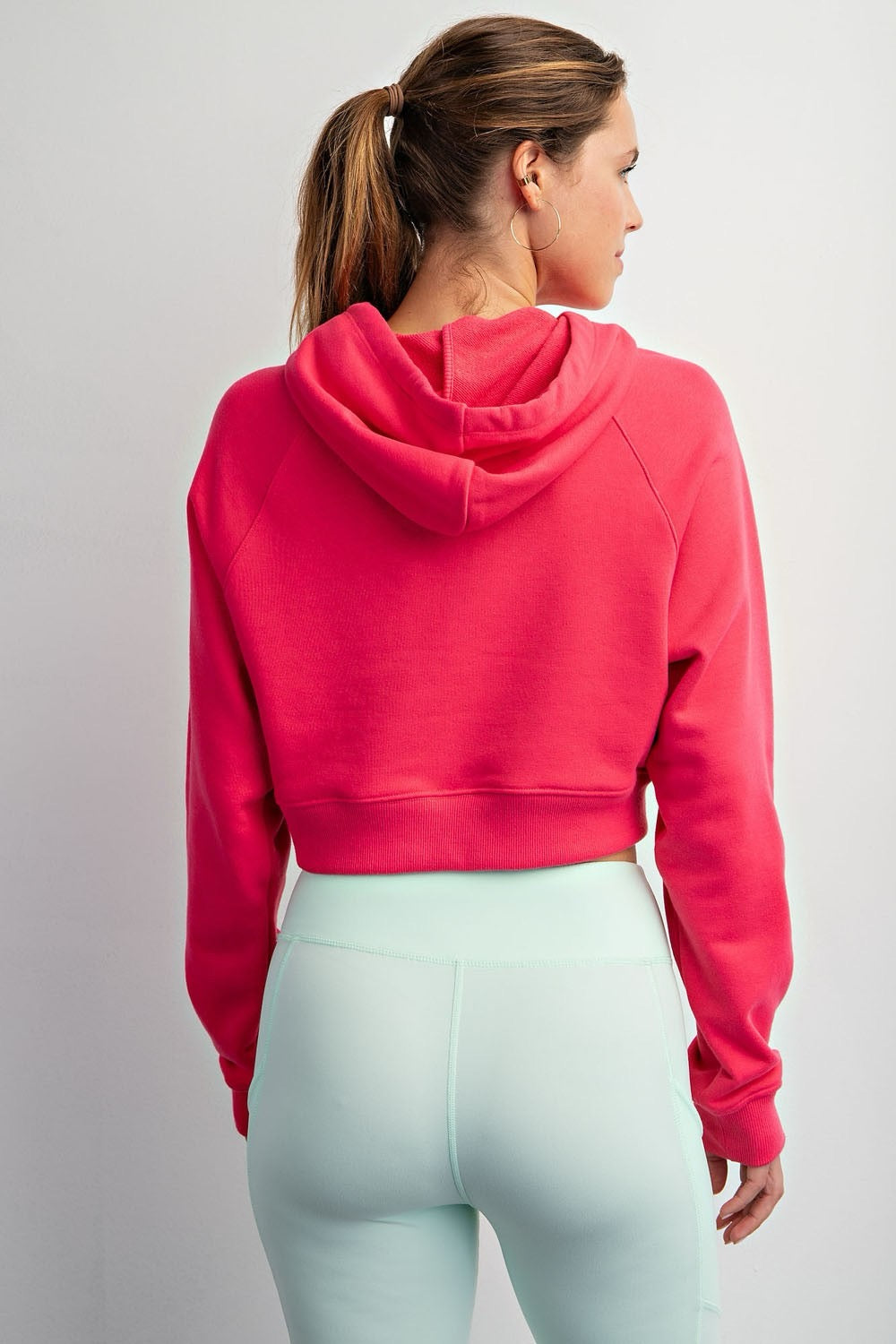 French Terry Cropped Hoodie