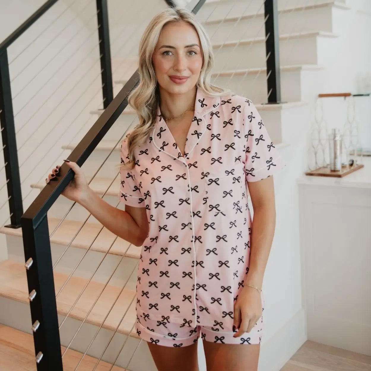 Coquette Pink & Black Bow Pj