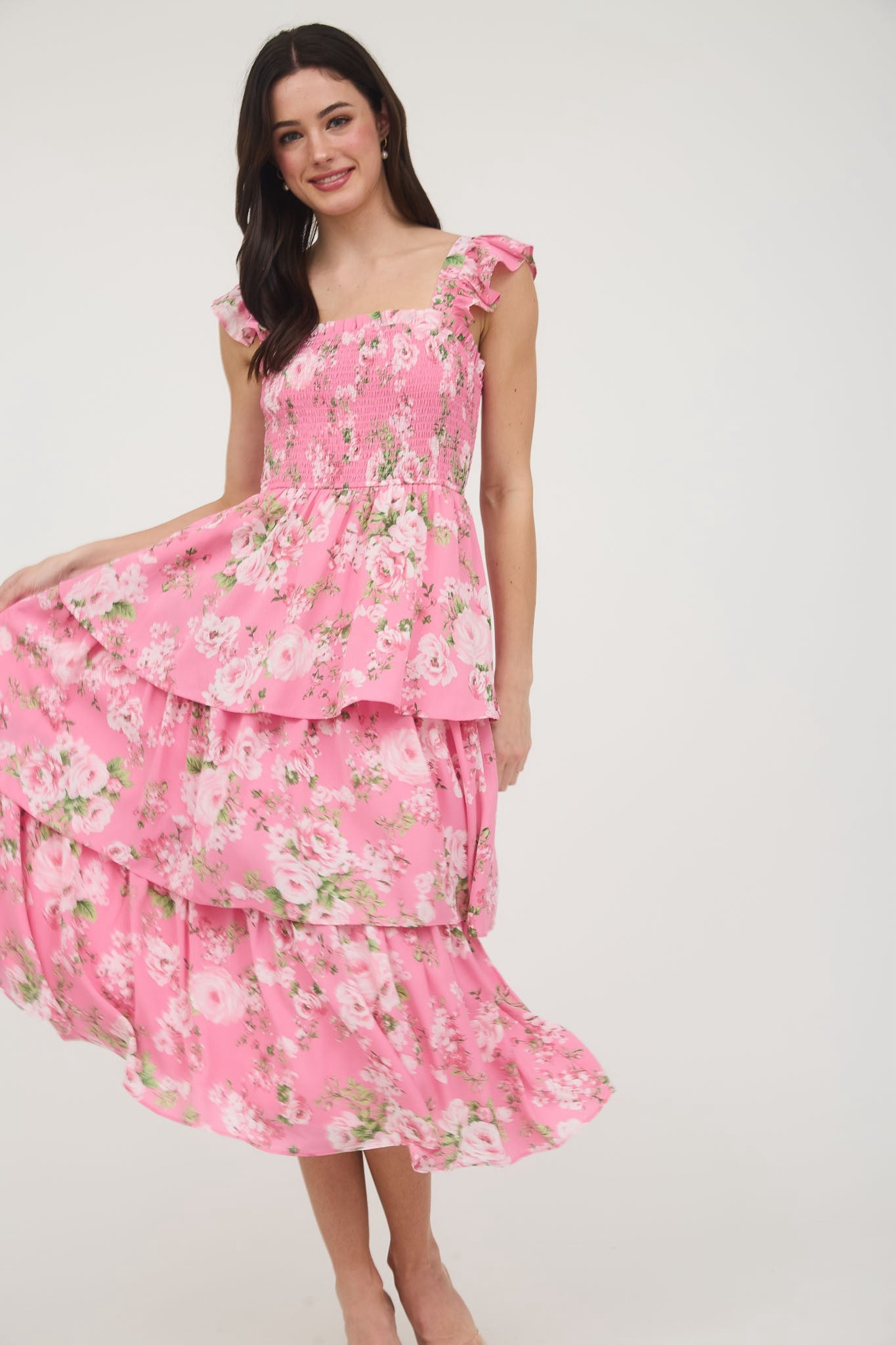 Nora Floral Dress- Pink