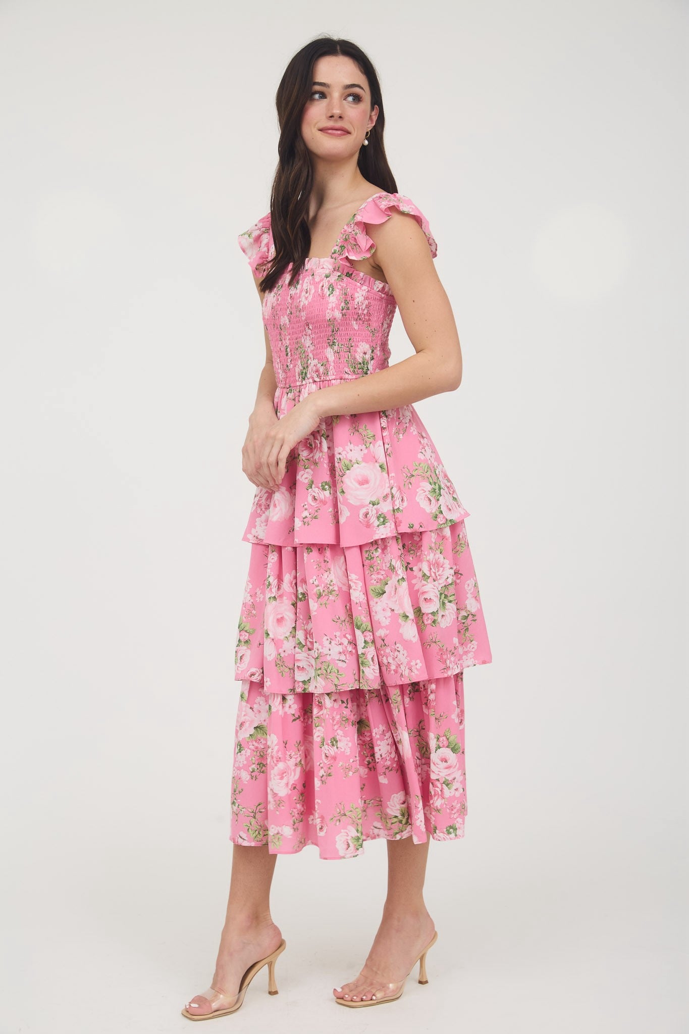 Nora Floral Dress- Pink