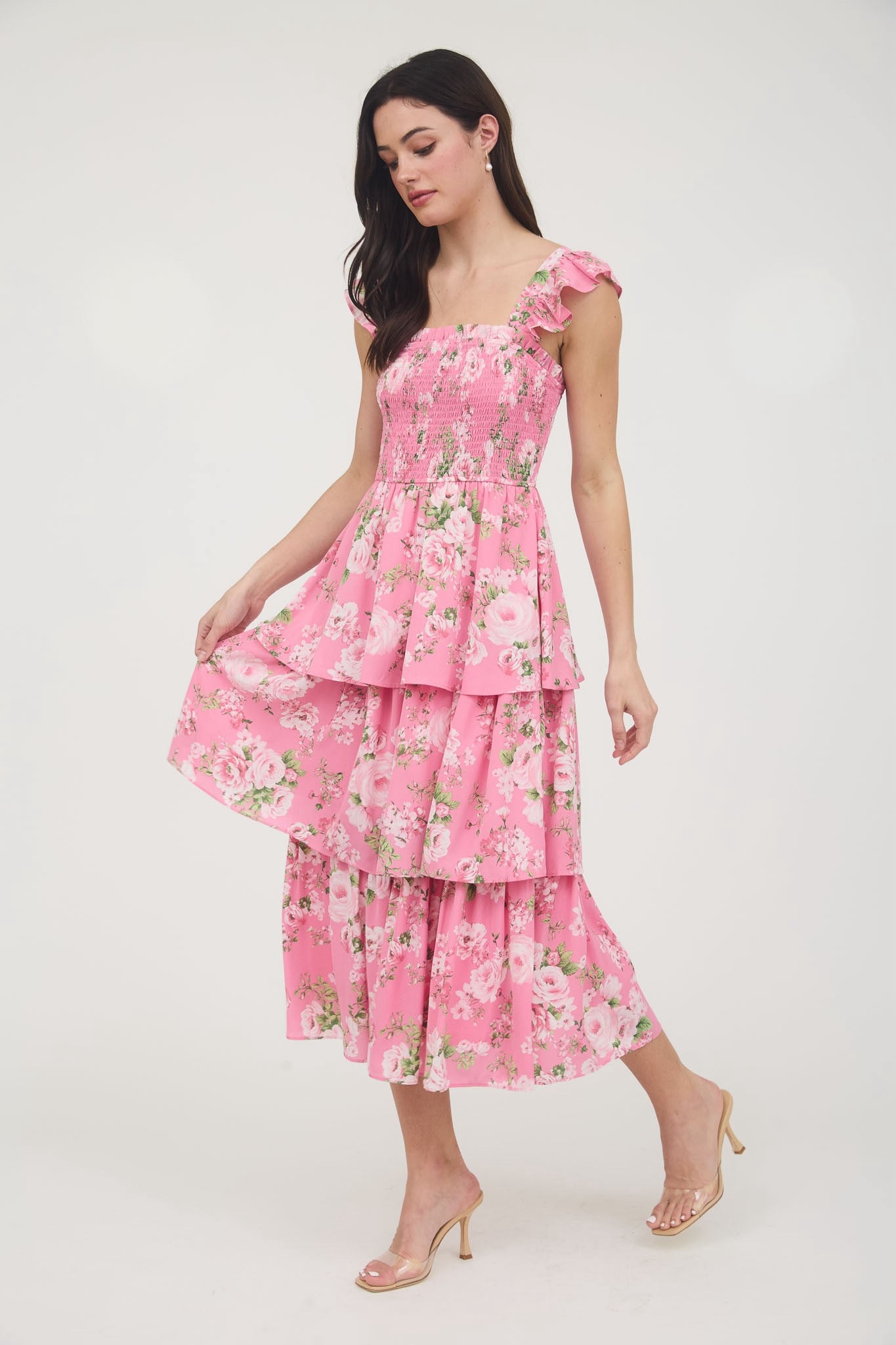 Nora Floral Dress- Pink