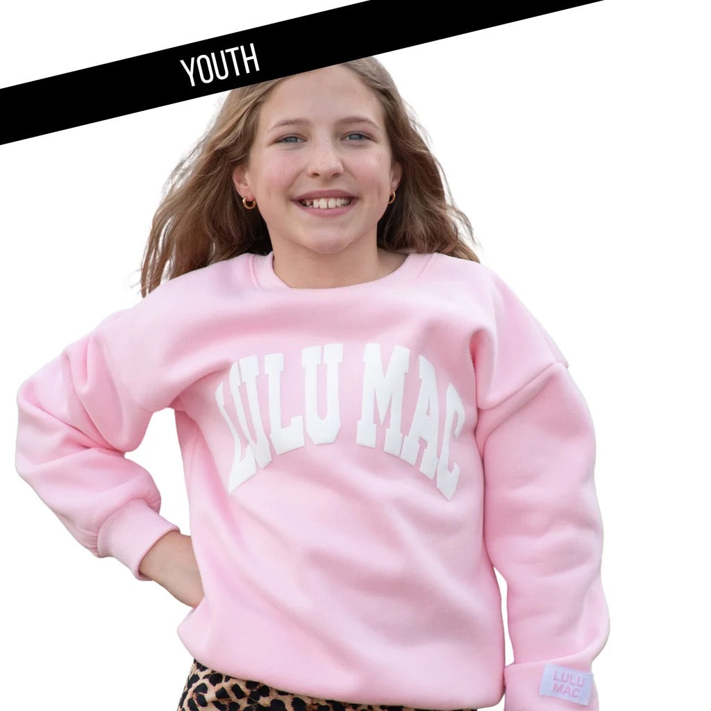 Kids LULU MAC Light Pink Puff Sweatshirt