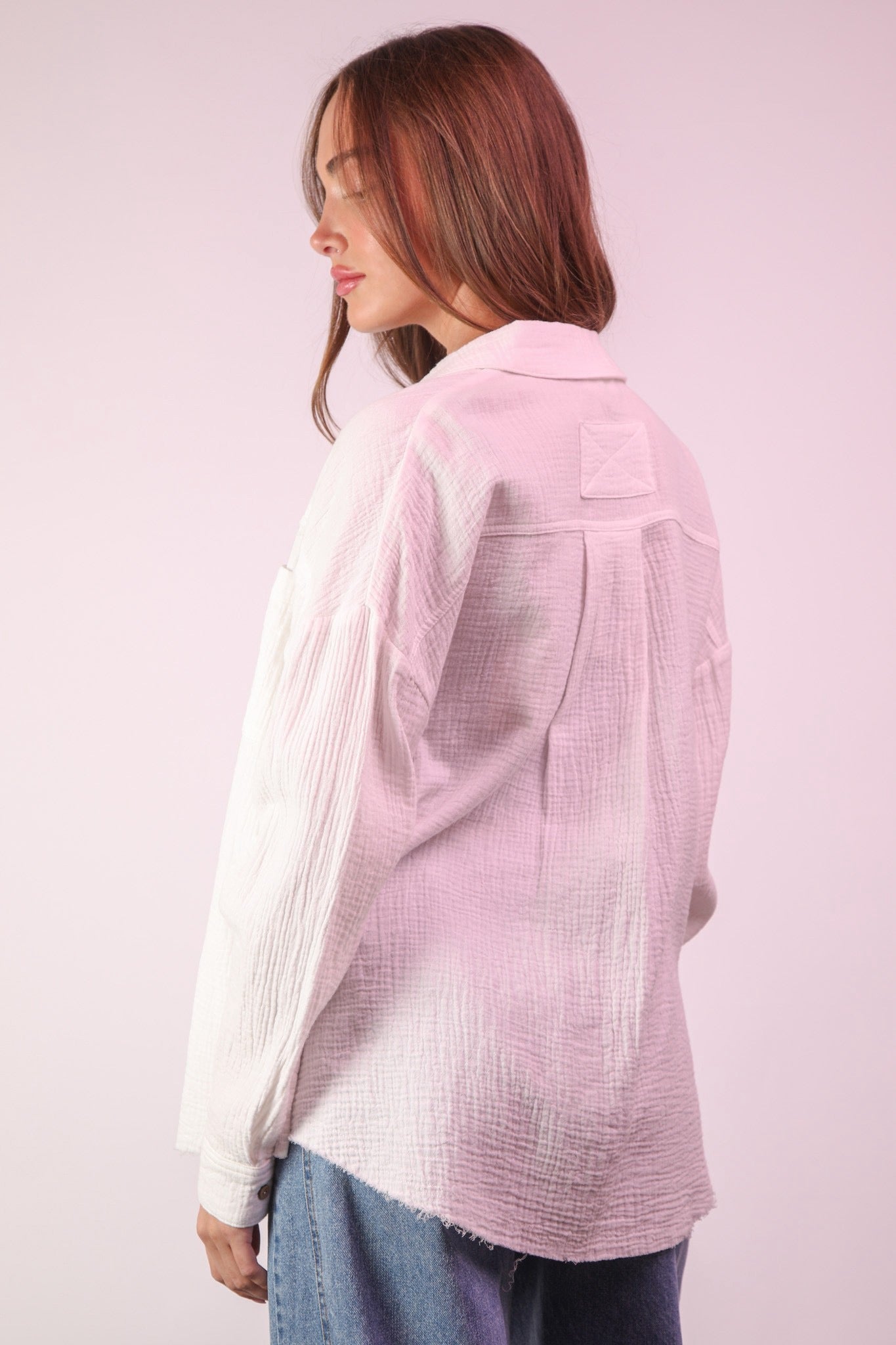 Mineral Gauze Button Top