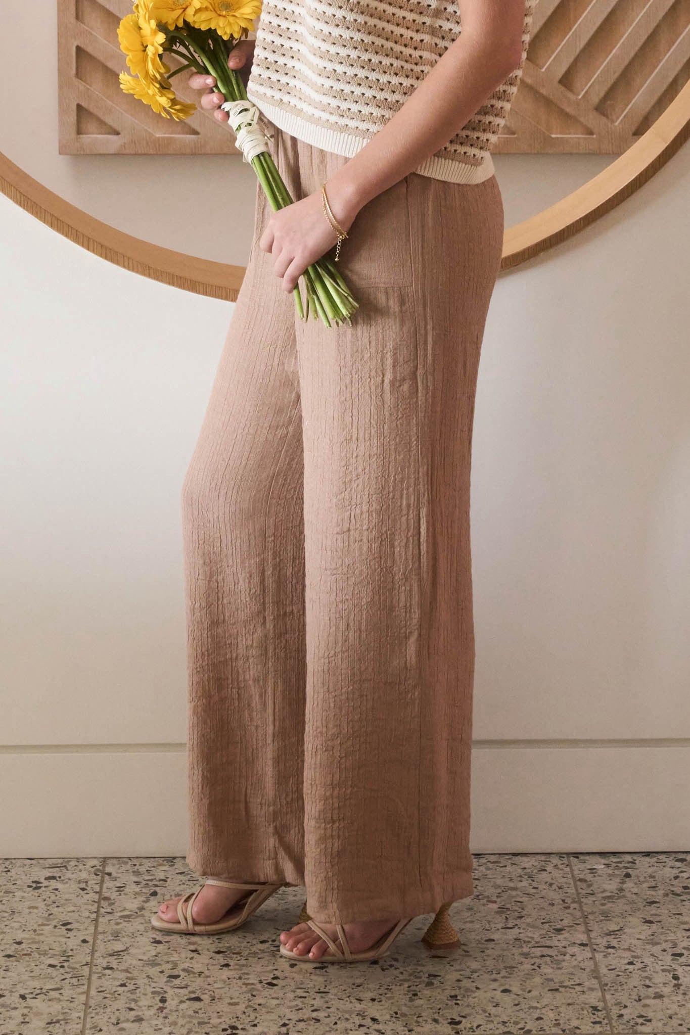 High Waist Tan Pants