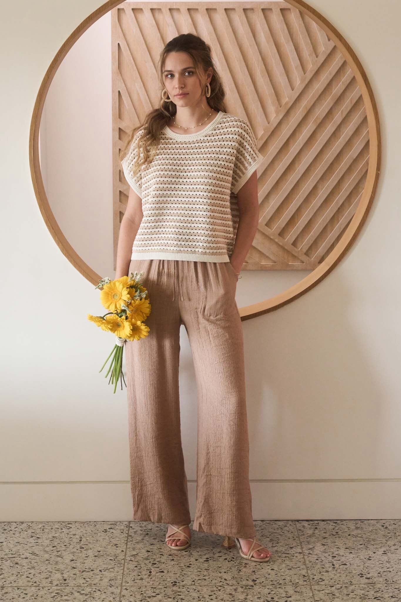 High Waist Tan Pants