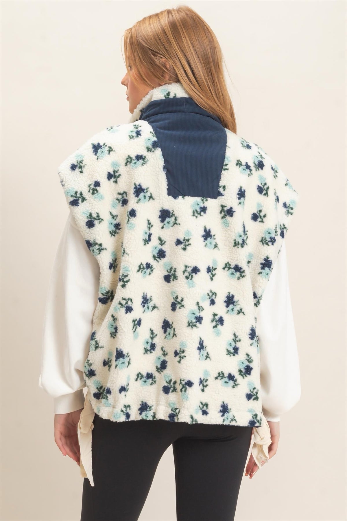 Bethany Floral Sherpa Vest