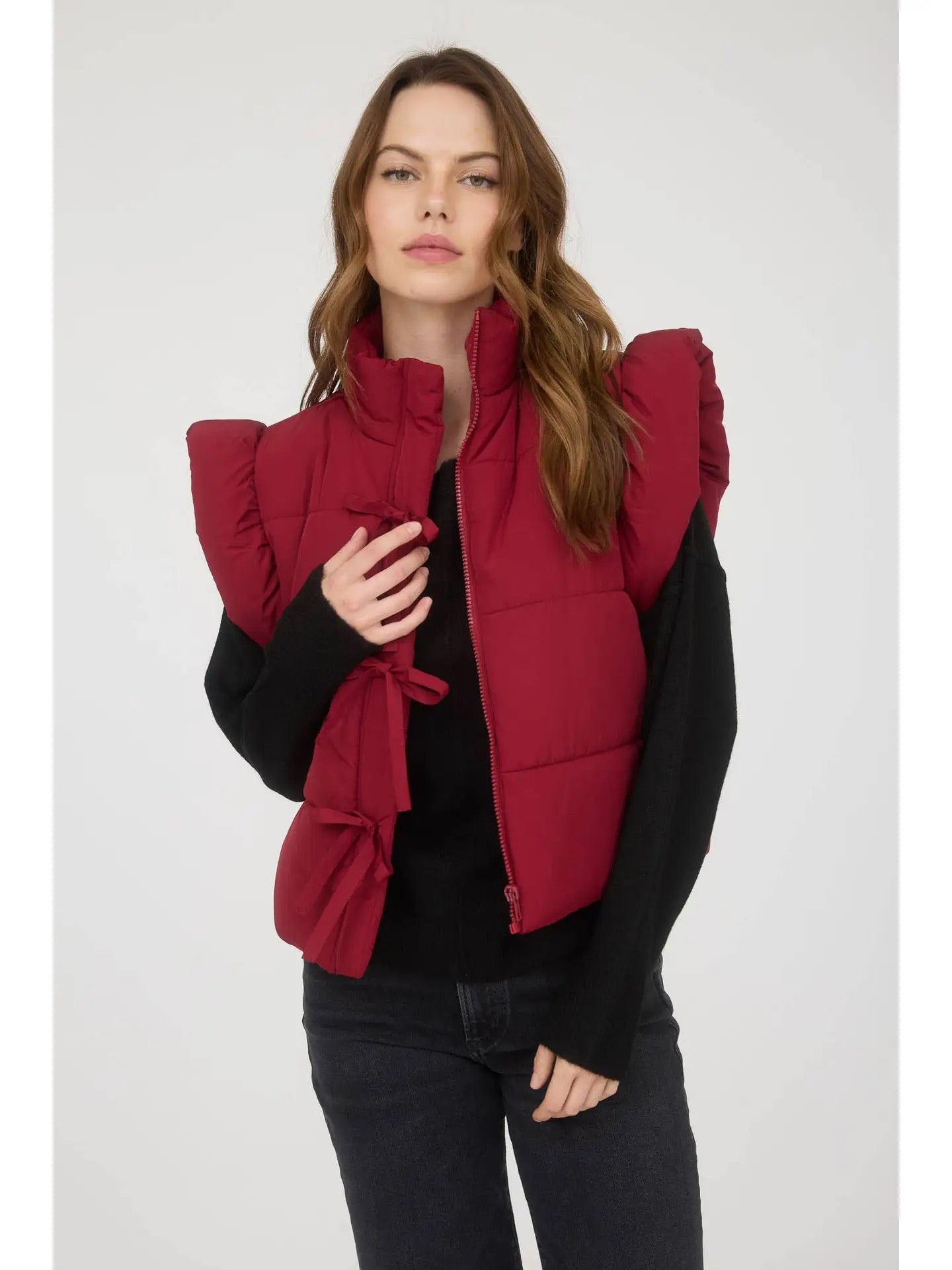 Flutter Sleeve Bow Puffer