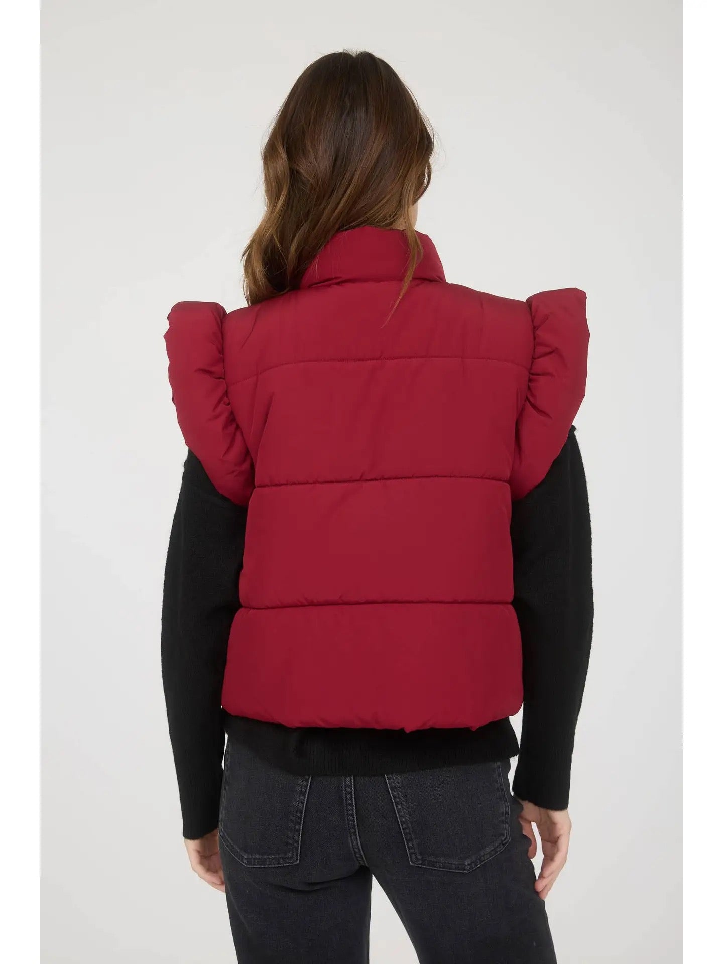 Flutter Sleeve Bow Puffer