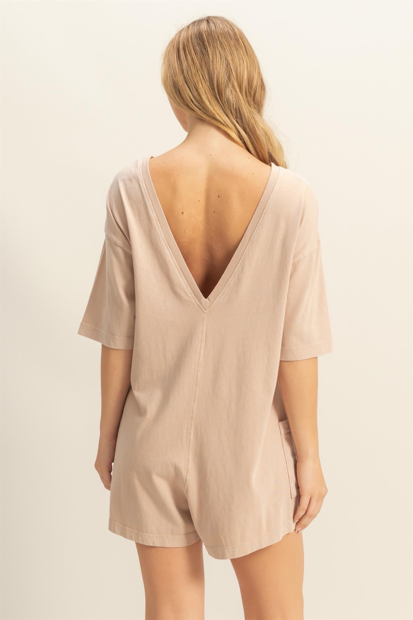 V-Back Shorts Romper