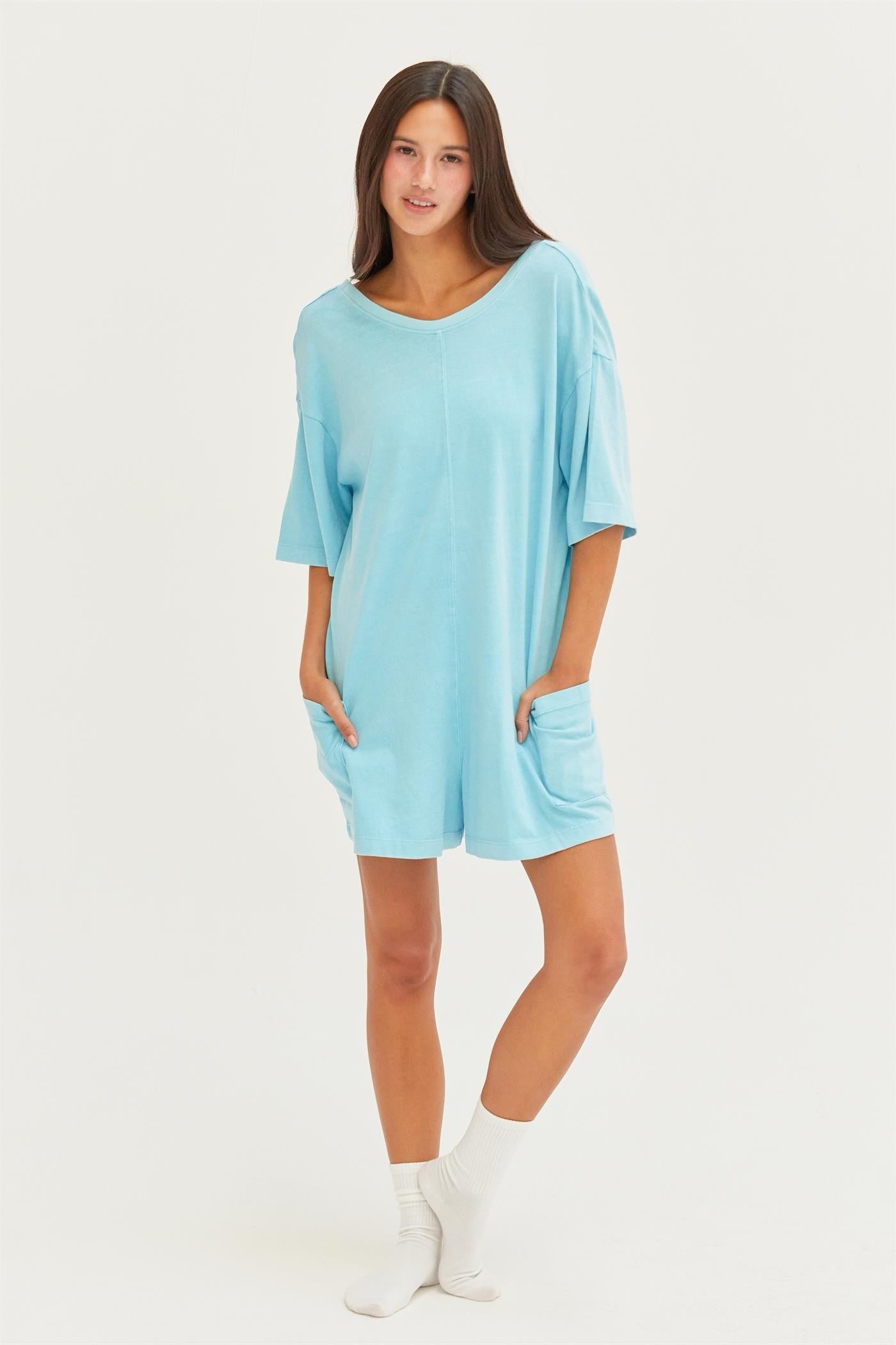 V-Back Shorts Romper