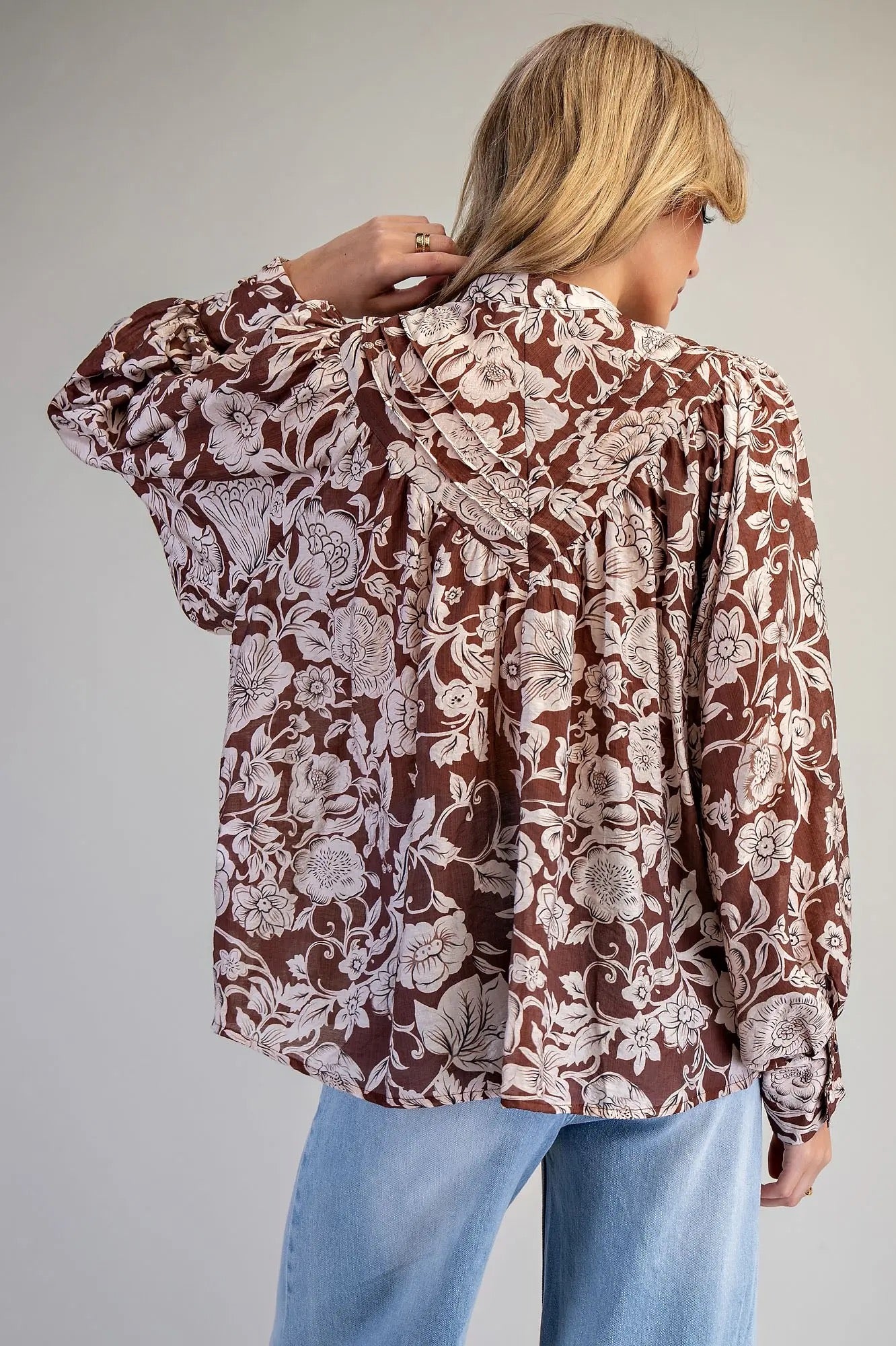 Chocolate Floral Blouse