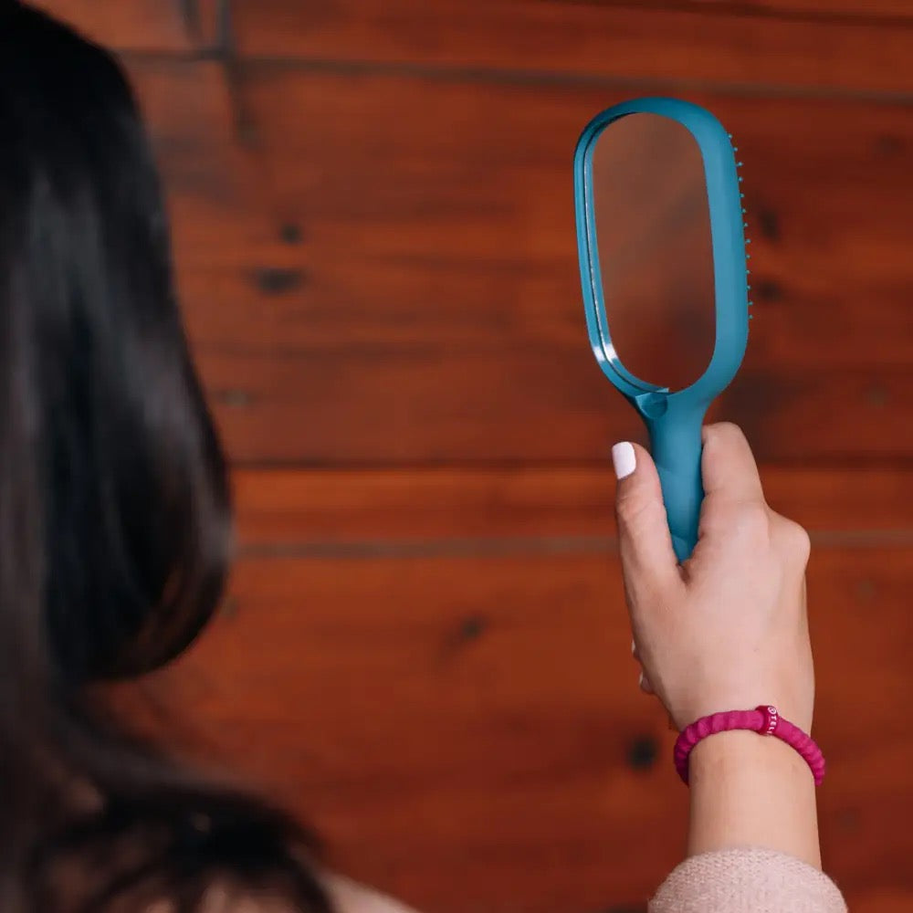 Detangler Hair Brush For Thick Hair - Teal with It