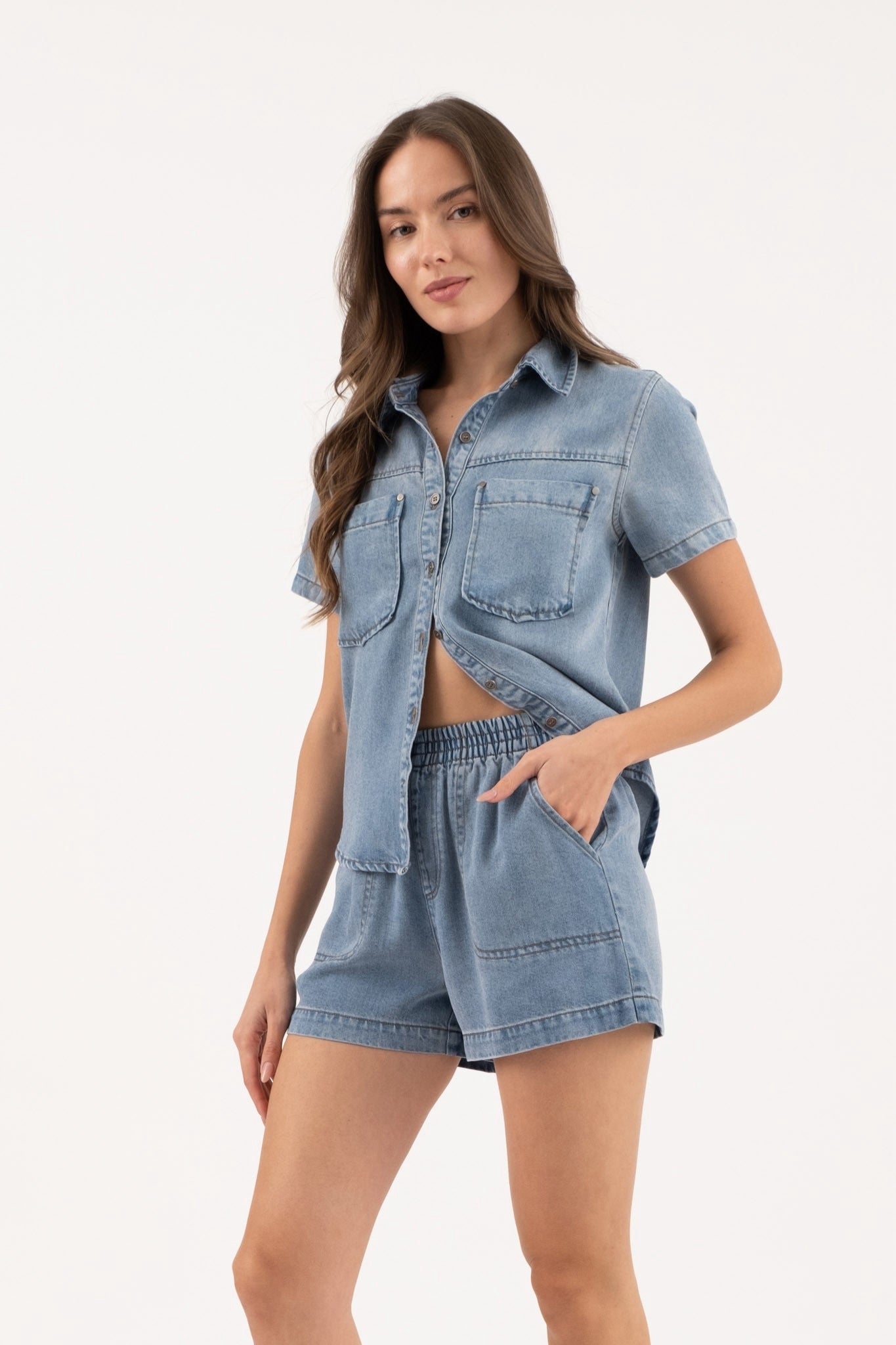 Chambray Shorts