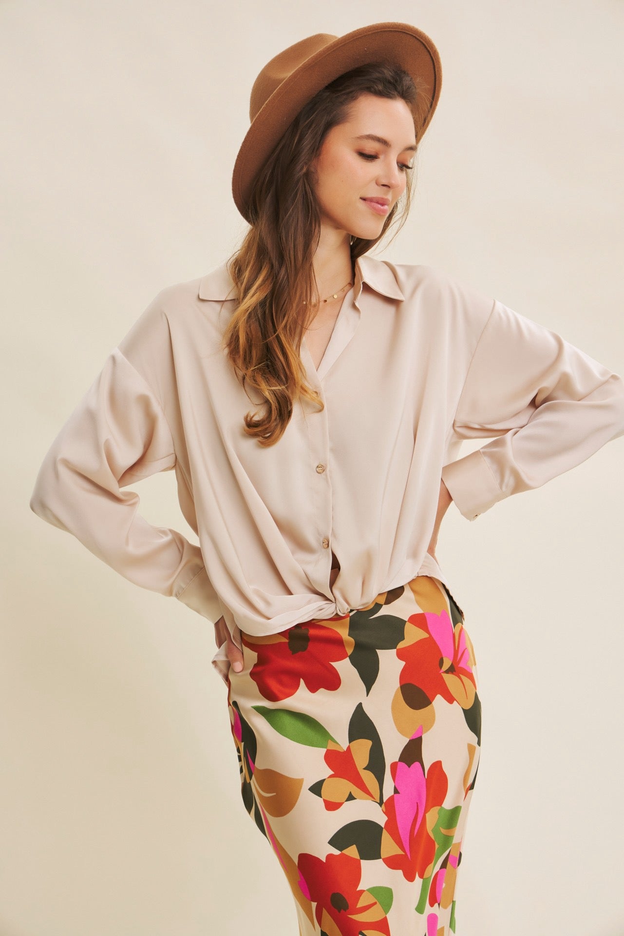 Angela Satin Top