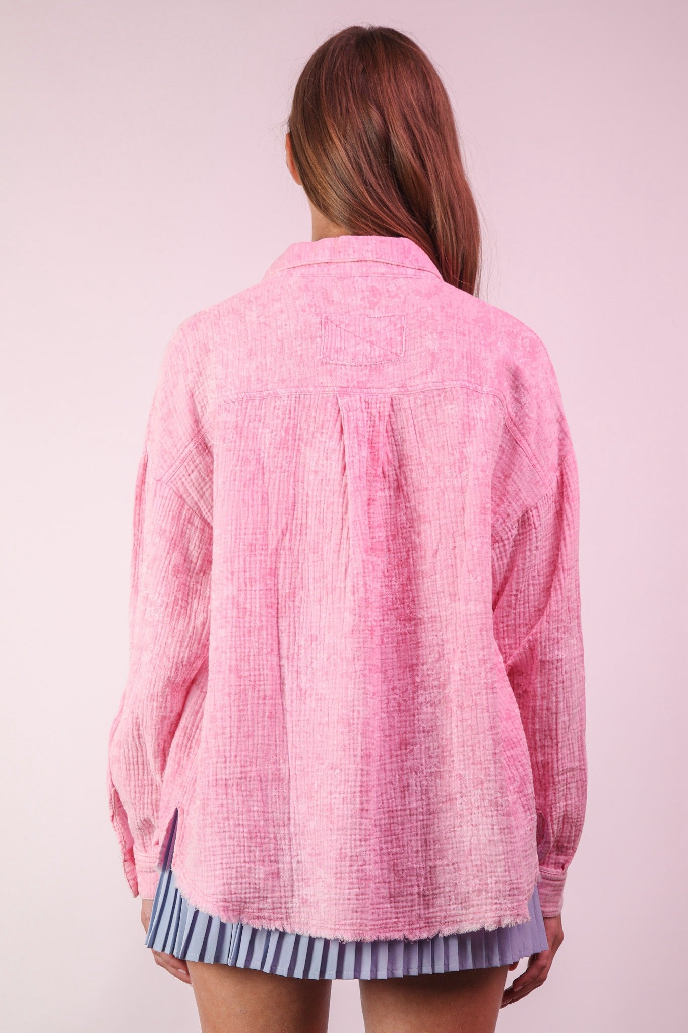 Mineral Gauze Button Top