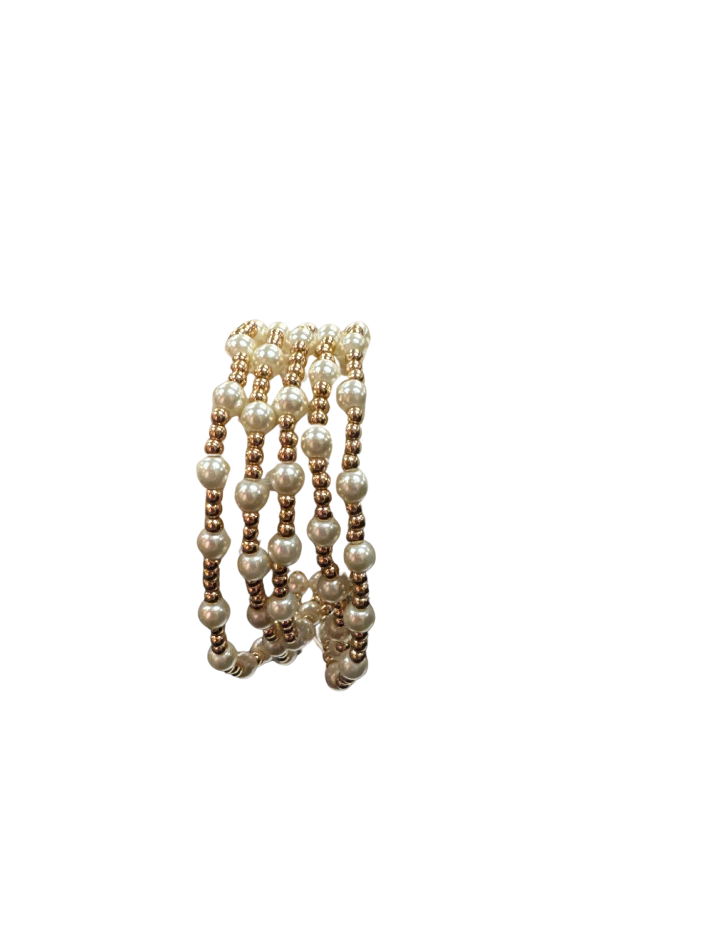 Gold and Pearl Beaded Bracelet