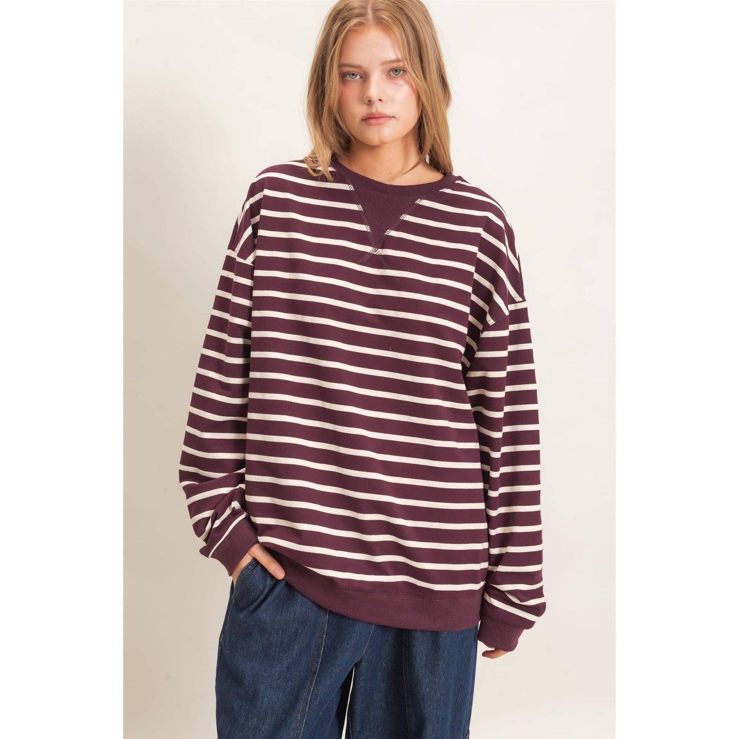 Striped Long Sleeve Pullover