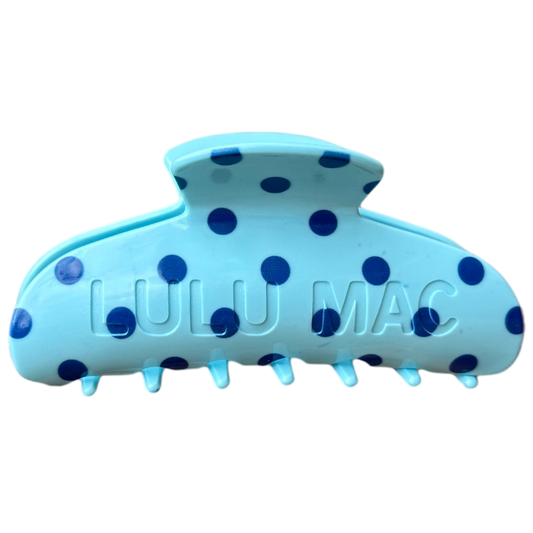 LULU MAC HAIR CLIP-Blue/Navy Dot
